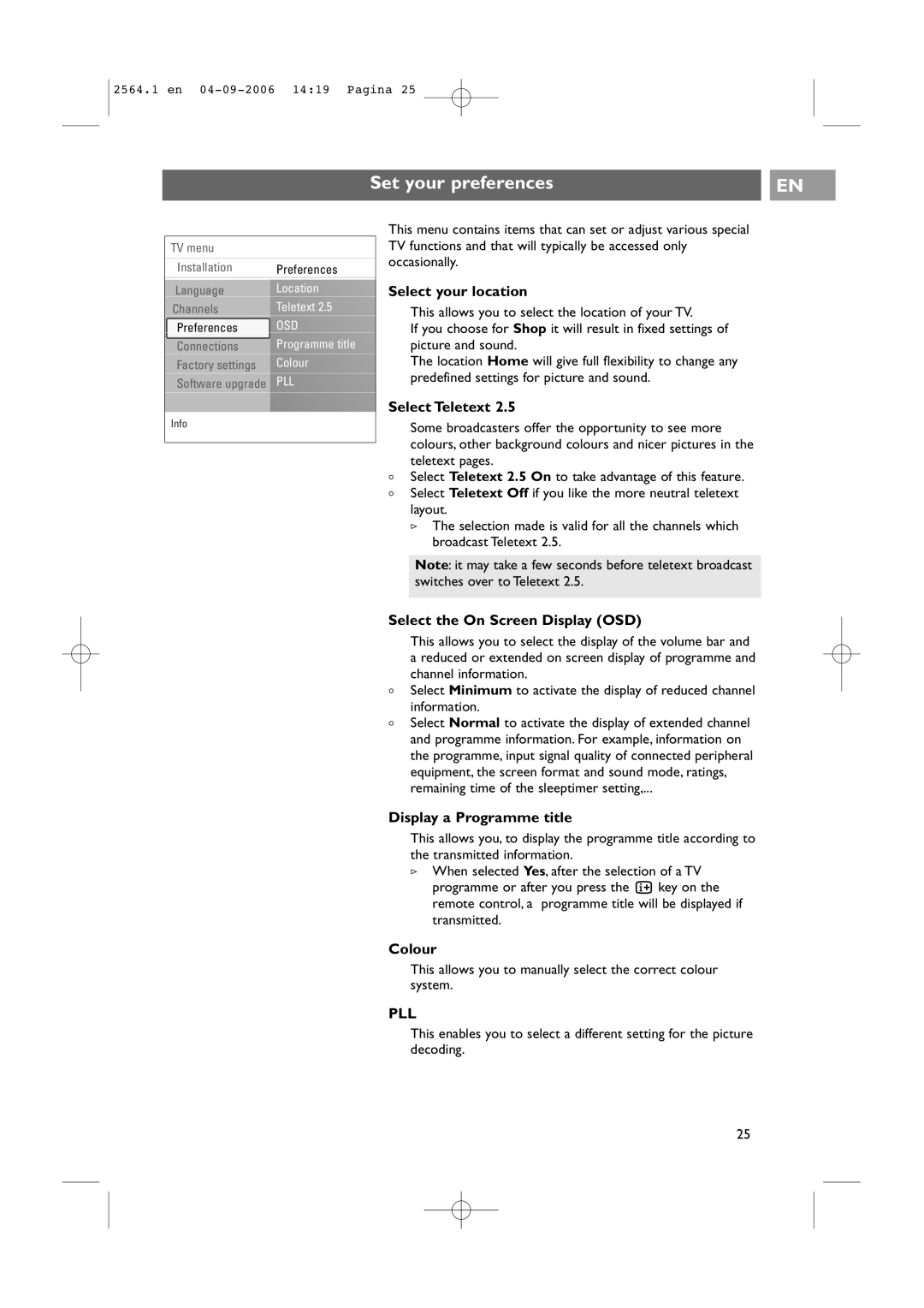 Philips 32PF9431/93 user manual Set your preferences 