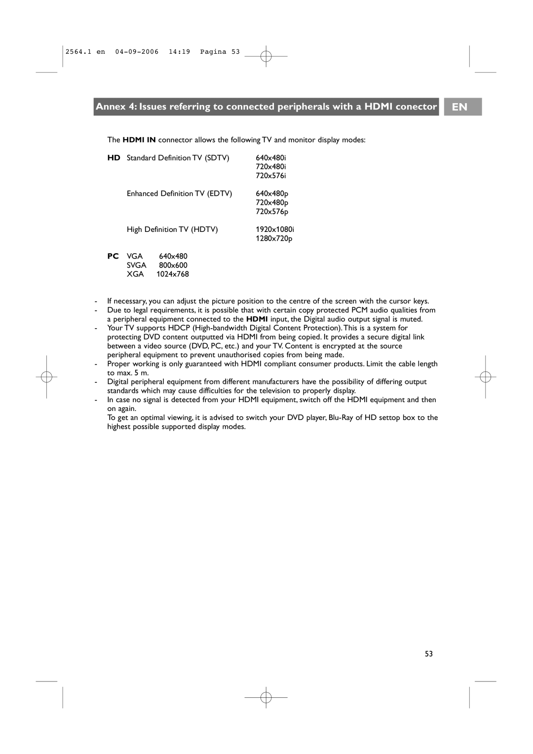 Philips 32PF9431/93 user manual Pc Vga 