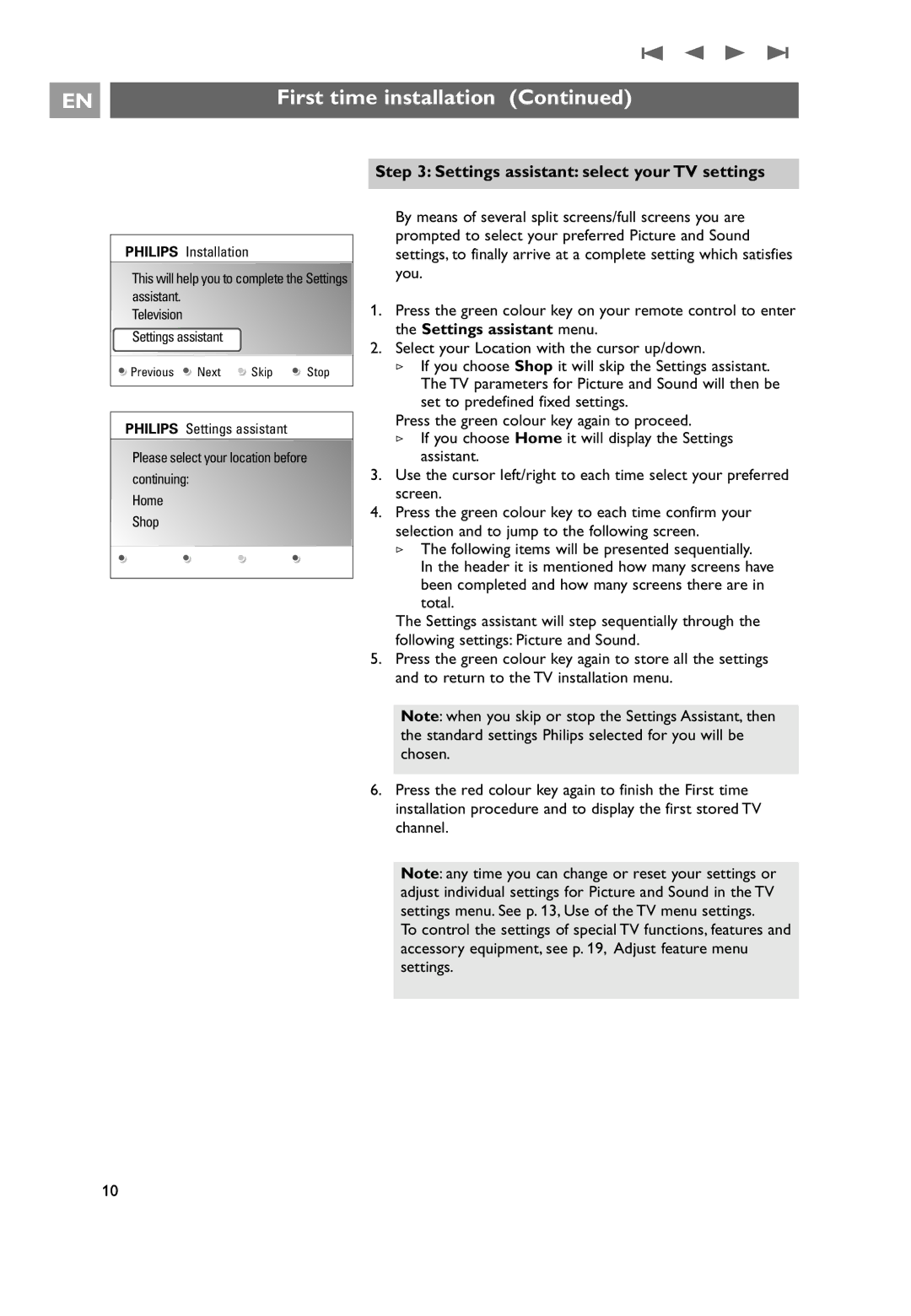 Philips 32PF9531/10 instruction manual Settings assistant select your TV settings 