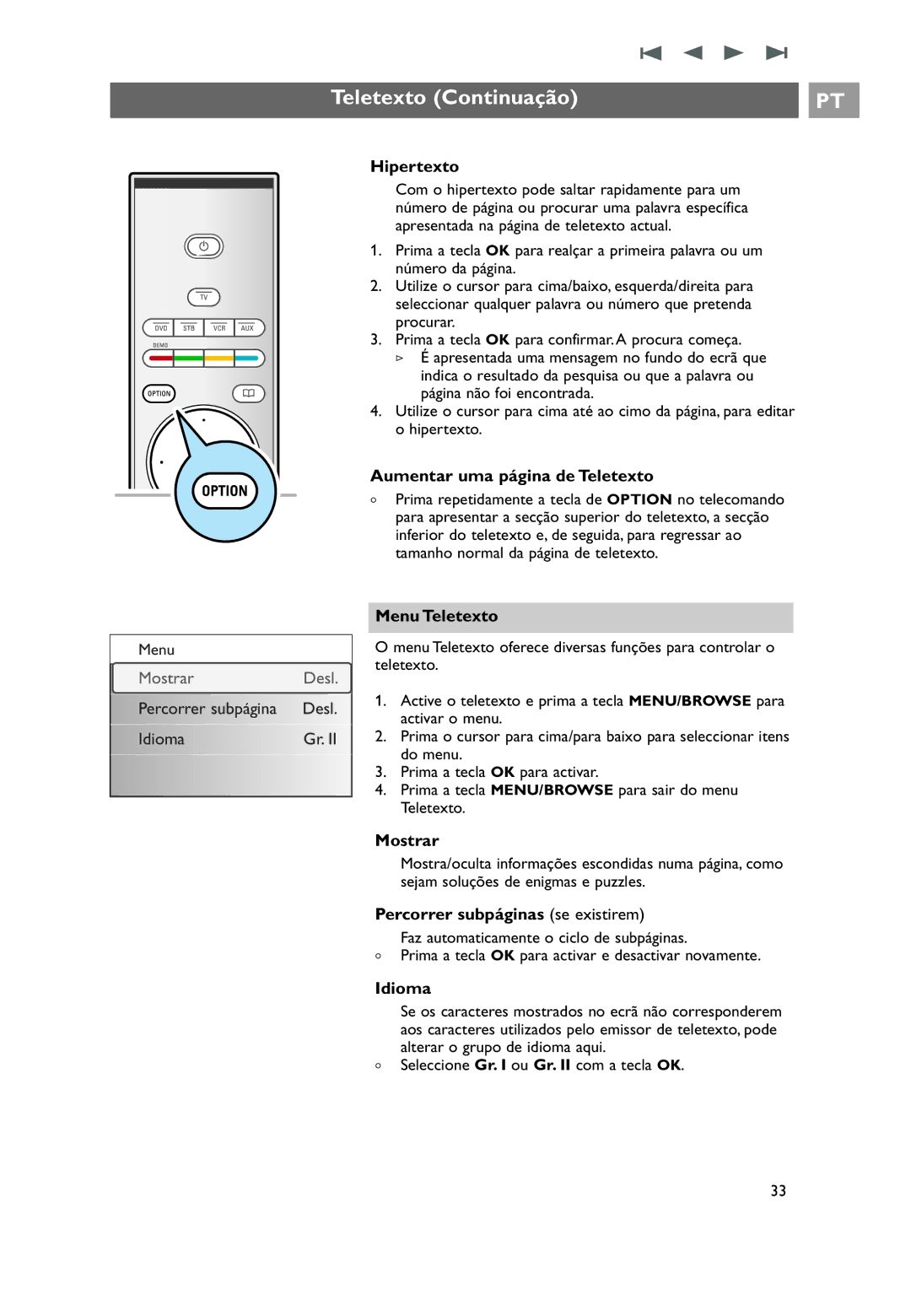 Philips 32PF9531/10 manual do utilizador Teletexto Continuação 