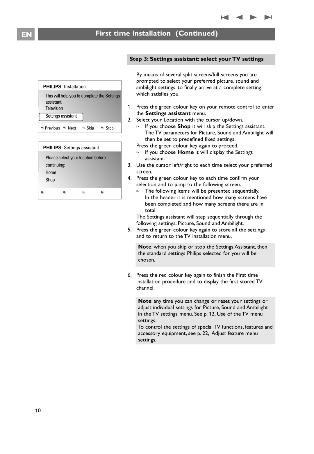 Philips 32PF9541/10, 32PF9551/10, 7206890100R00 user manual Settings assistant select your TV settings 