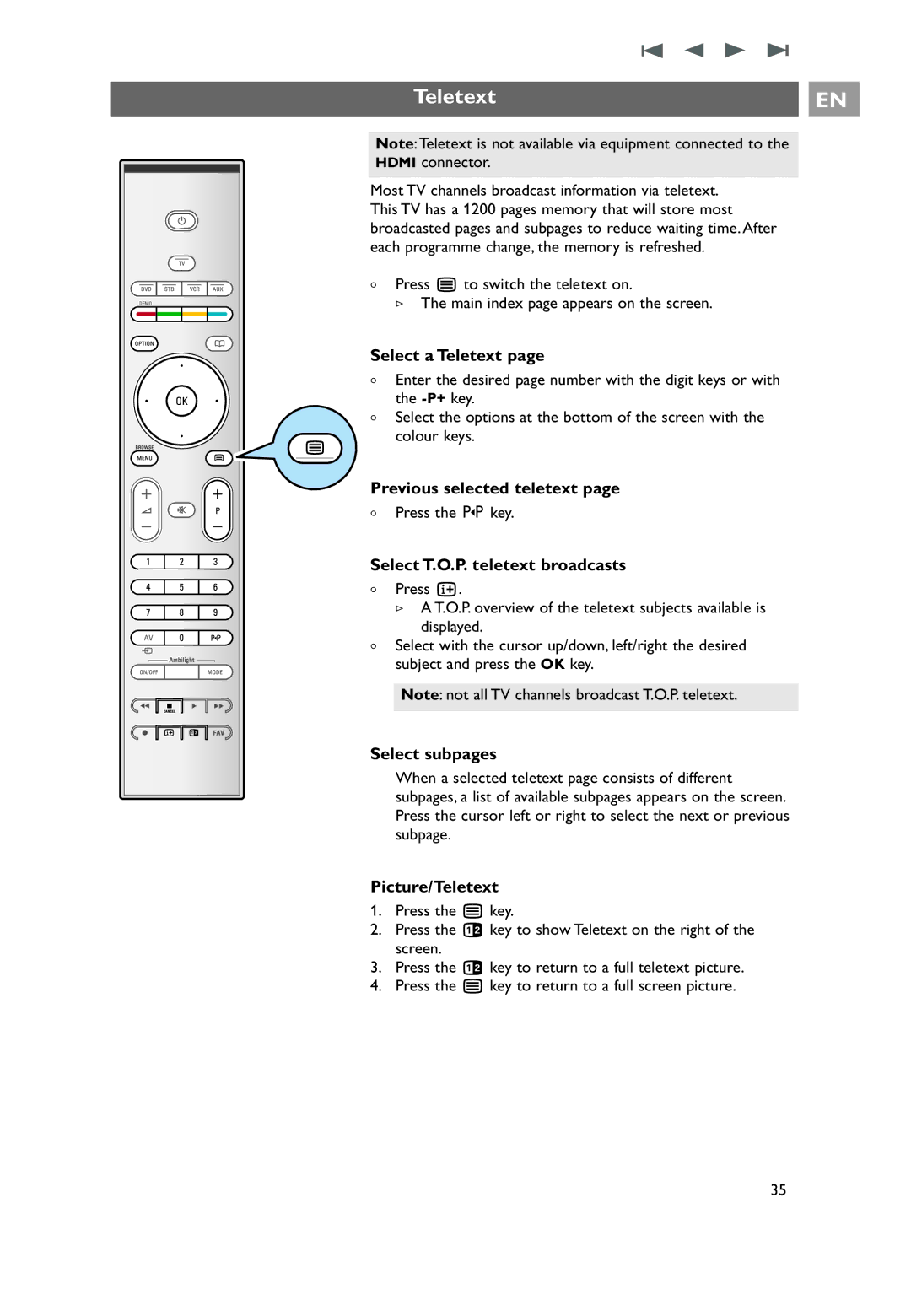 Philips 7206890100R00, 32PF9551/10, 32PF9541/10 user manual Teletext 