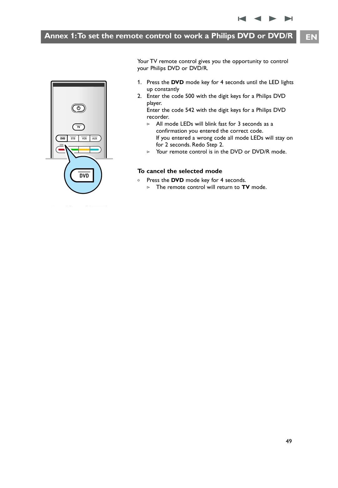 Philips 32PF9541/10, 32PF9551/10, 7206890100R00 user manual To cancel the selected mode 