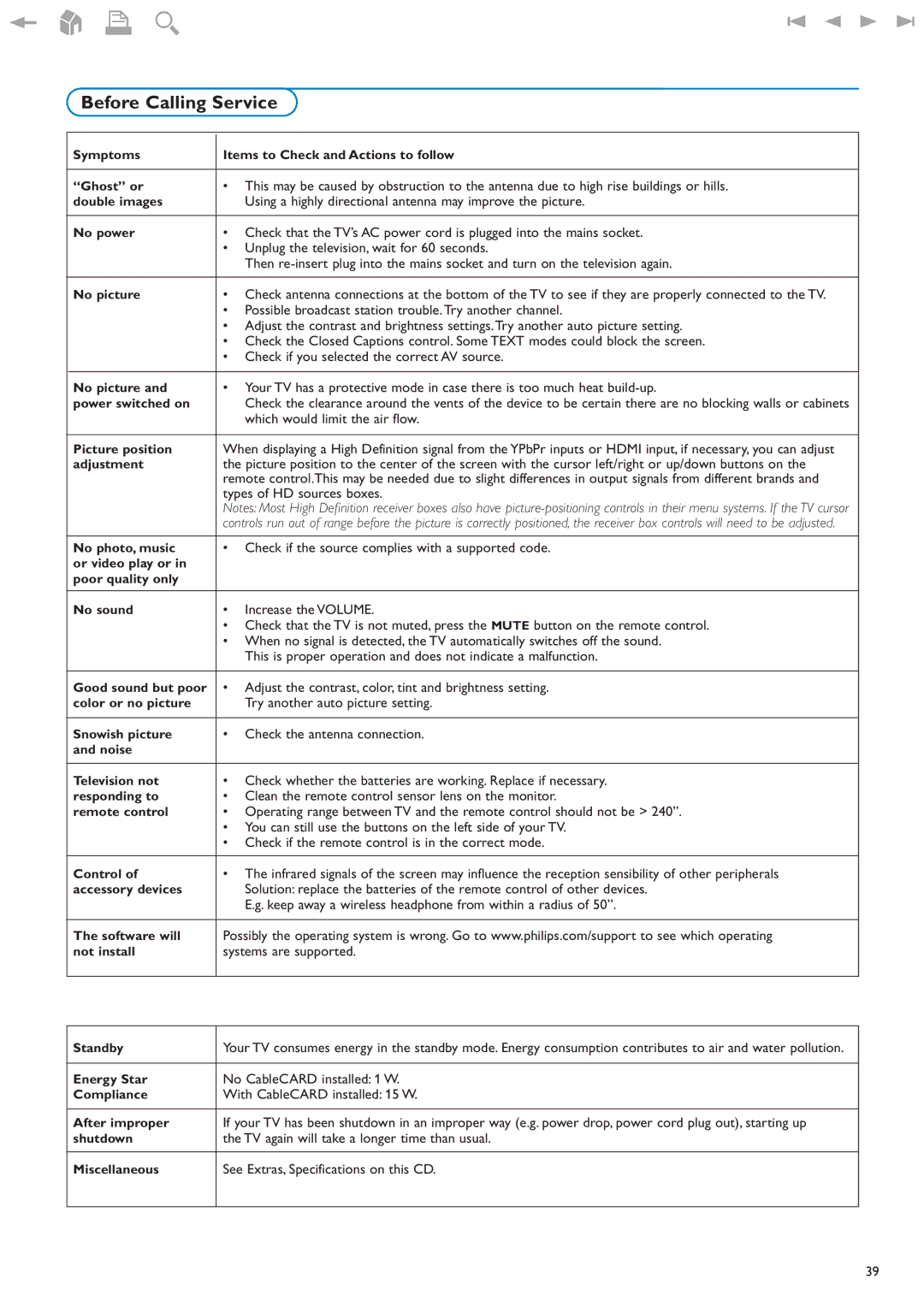 Philips 32PF9630A/37 user manual Before Calling Service 