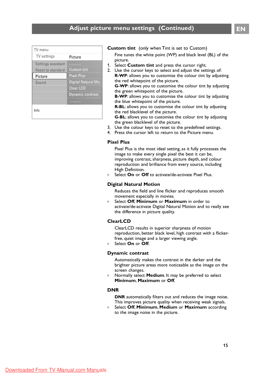 Philips 32PF9631D/10 instruction manual Pixel Plus, Digital Natural Motion, ClearLCD, Dynamic contrast 