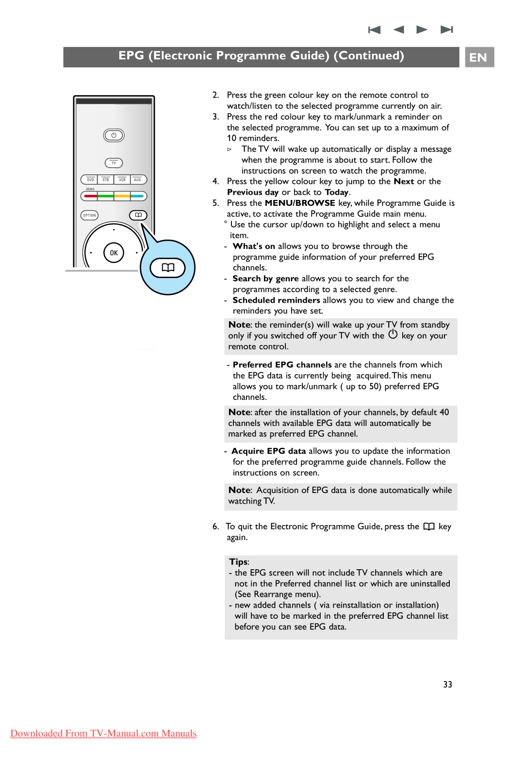 Philips 32PF9631D/10 instruction manual EPG Electronic Programme Guide, Channels 