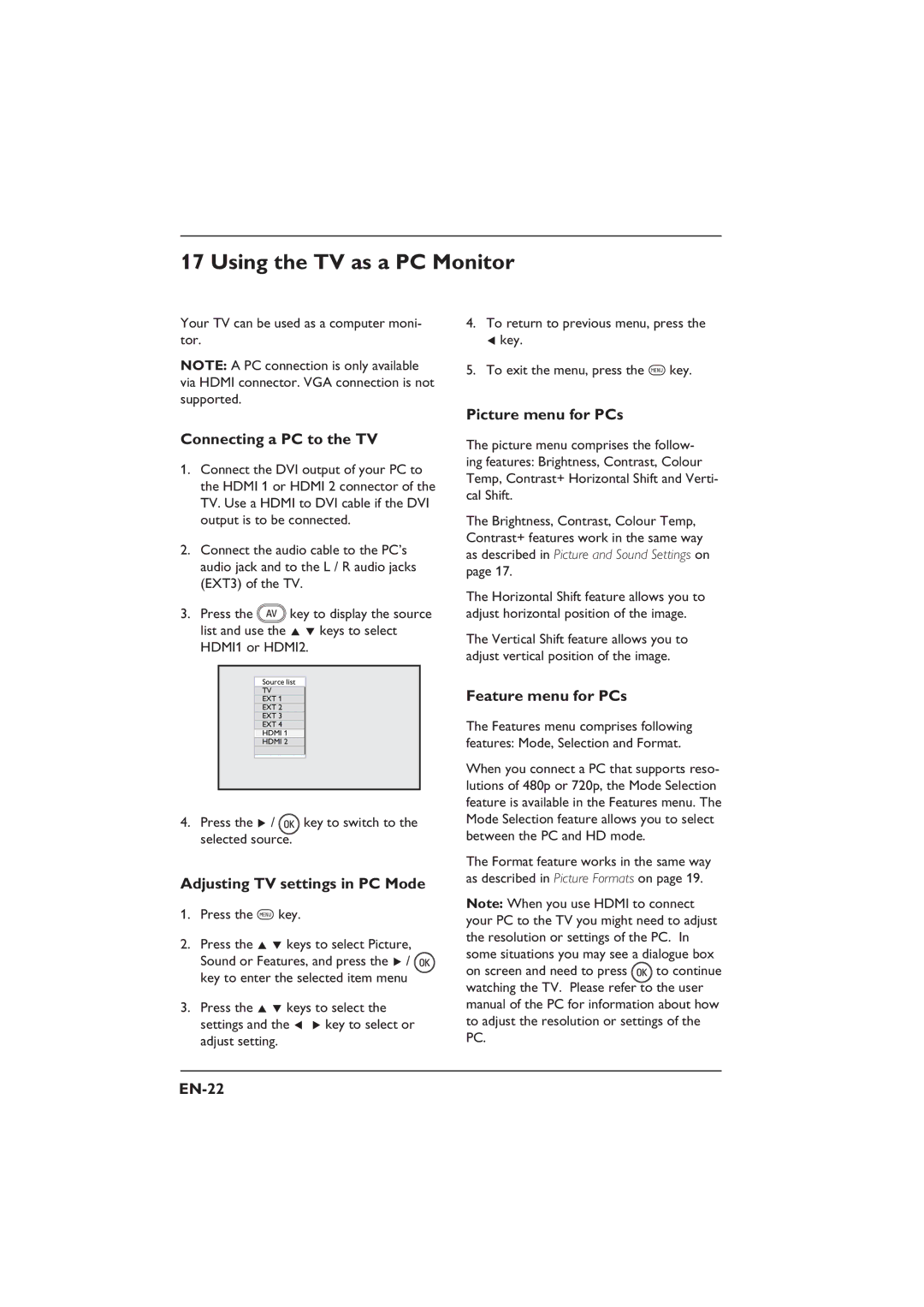 Philips 26PFL3312S, 32PFL3312S, 26PFL5322S, 32PFL5332S user manual Using the TV as a PC Monitor 