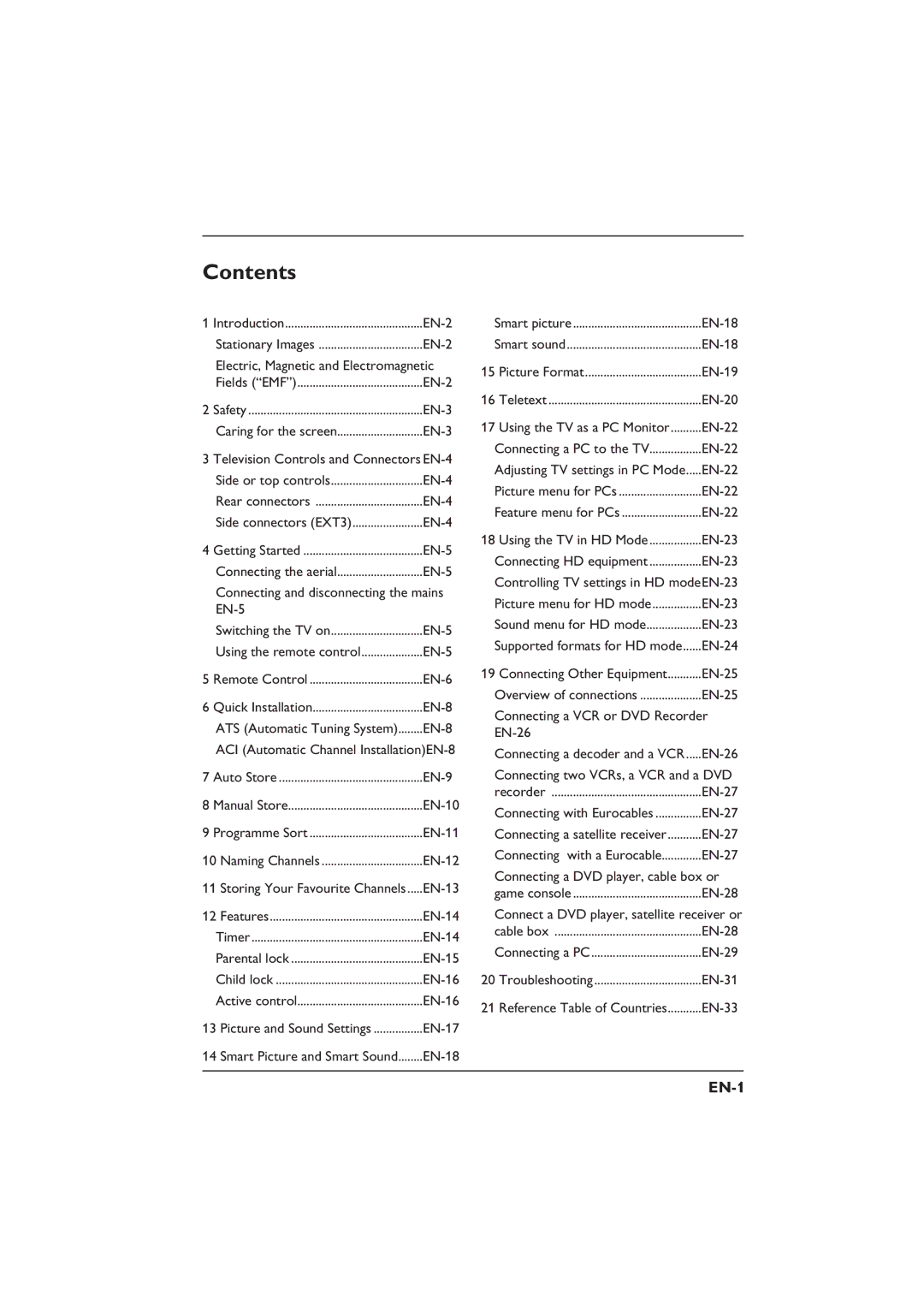 Philips 26PFL5322S, 32PFL3312S, 26PFL3312S, 32PFL5332S user manual Contents 