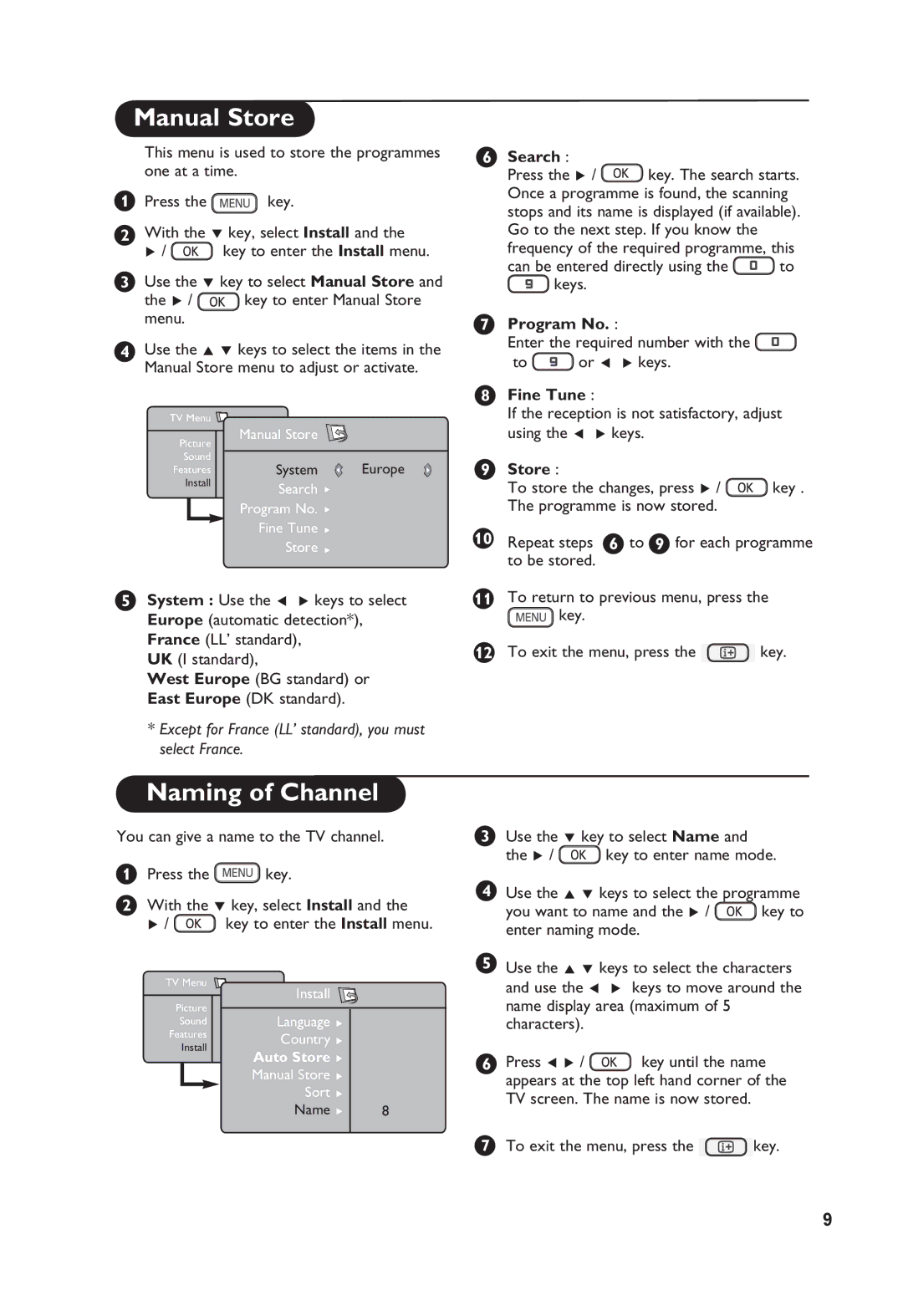 Philips 32PFL3321S user manual Manual Store, Naming of Channel 