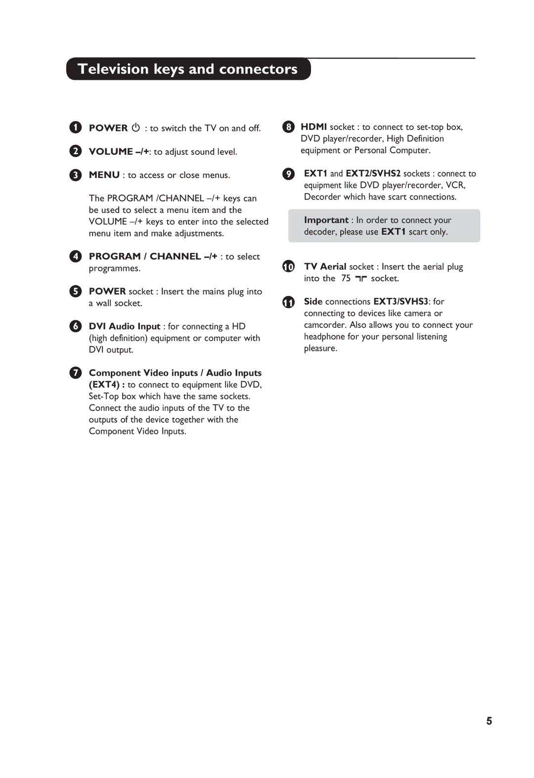 Philips 32PFL3321S user manual Program / Channel -/+ to select programmes 