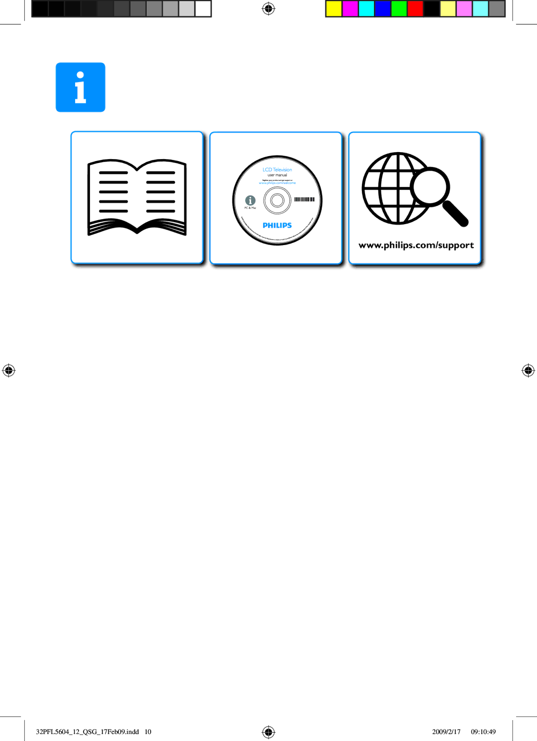 Philips 32PFL5404/12 manual 32PFL560412QSG17Feb09.indd 2009/2/17 