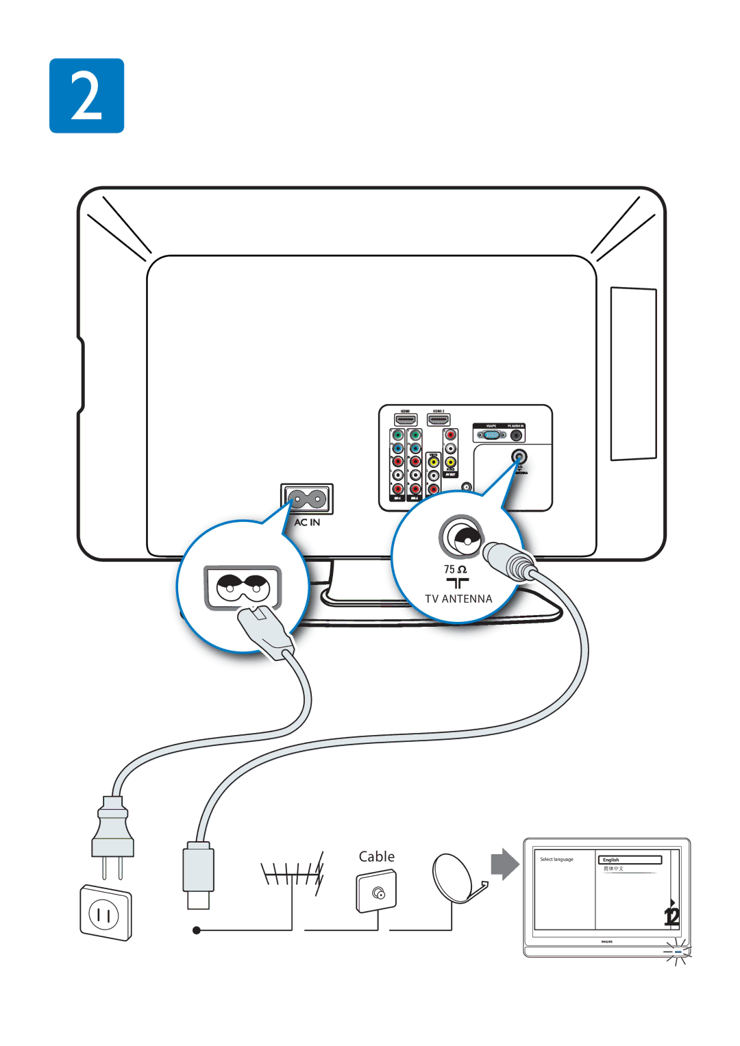 Philips 32PFL5409/93, 32PFL5609/93, 42PFL5609/93, 47PFL5609/93 manual Cable 