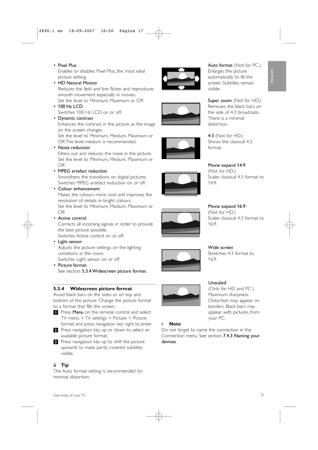 Philips 42PFL7862D, 32PFL7862D manual Tip 