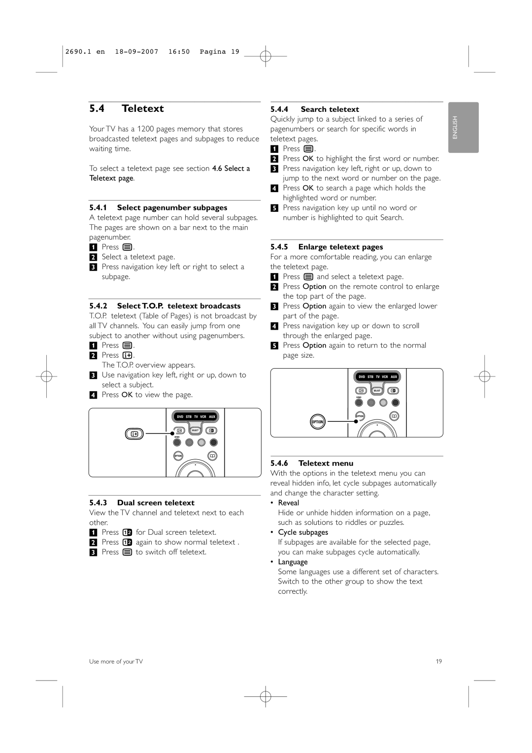 Philips 42PFL7862D, 32PFL7862D manual Teletext 