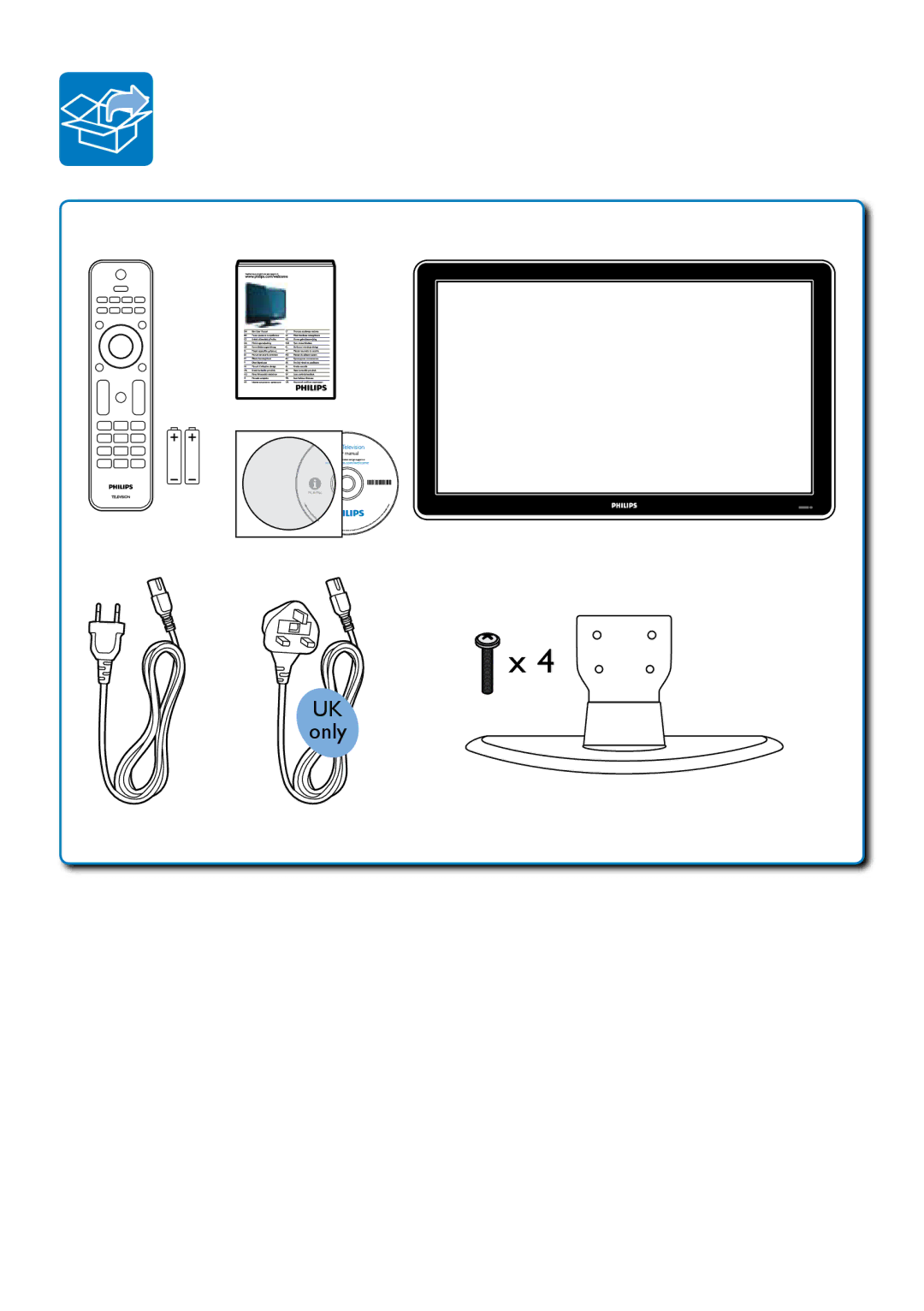 Philips 37PFL5604H/12, 32PFL7864H/12, 32PFL7404H/12, 52PFL7404H/12, 42PFL7864H/12, 42PFL7404H/12, 42PFL5604H/12 manual Only 