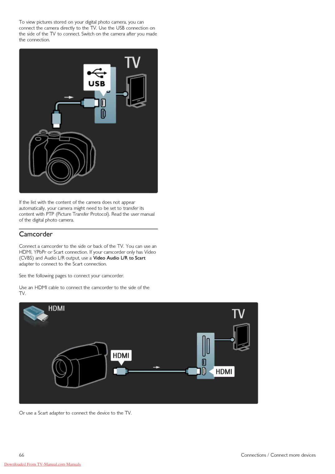 Philips 37PFL8605H, 32PFL8605H, 52PFL8605H, 40PFL8605H, 46PFL8605H manual Camcorder 