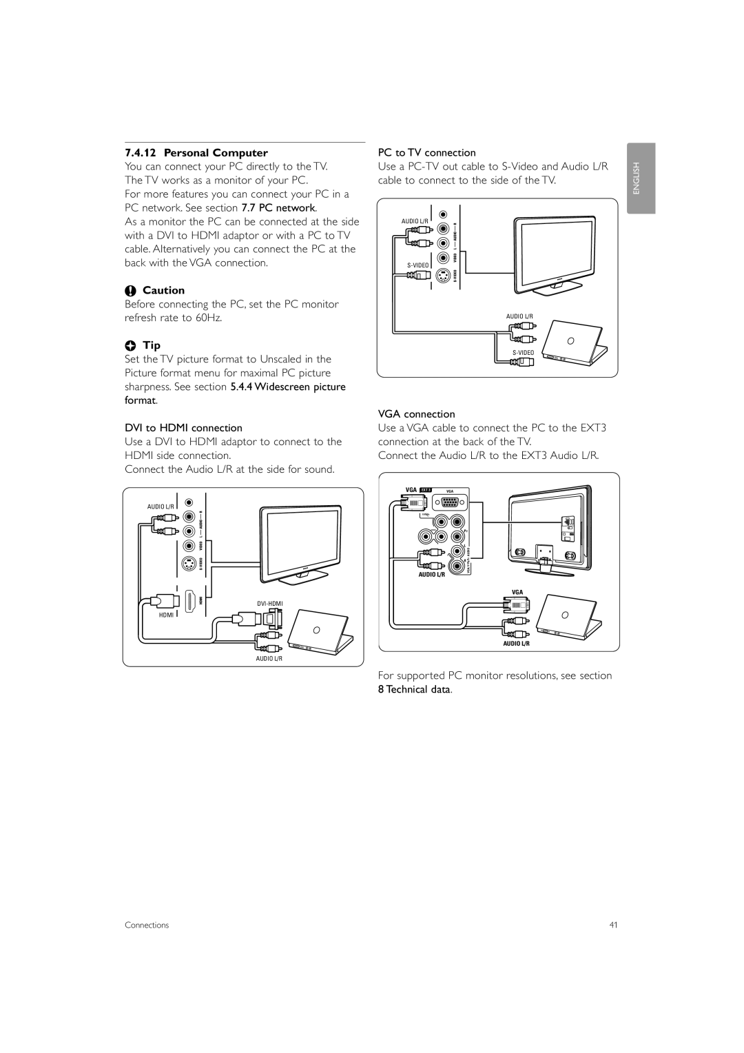 Philips 32PFL9703, 32PFL9603, 47PFL9703 manual Personal Computer, For supported PC monitor resolutions, see Technical data 