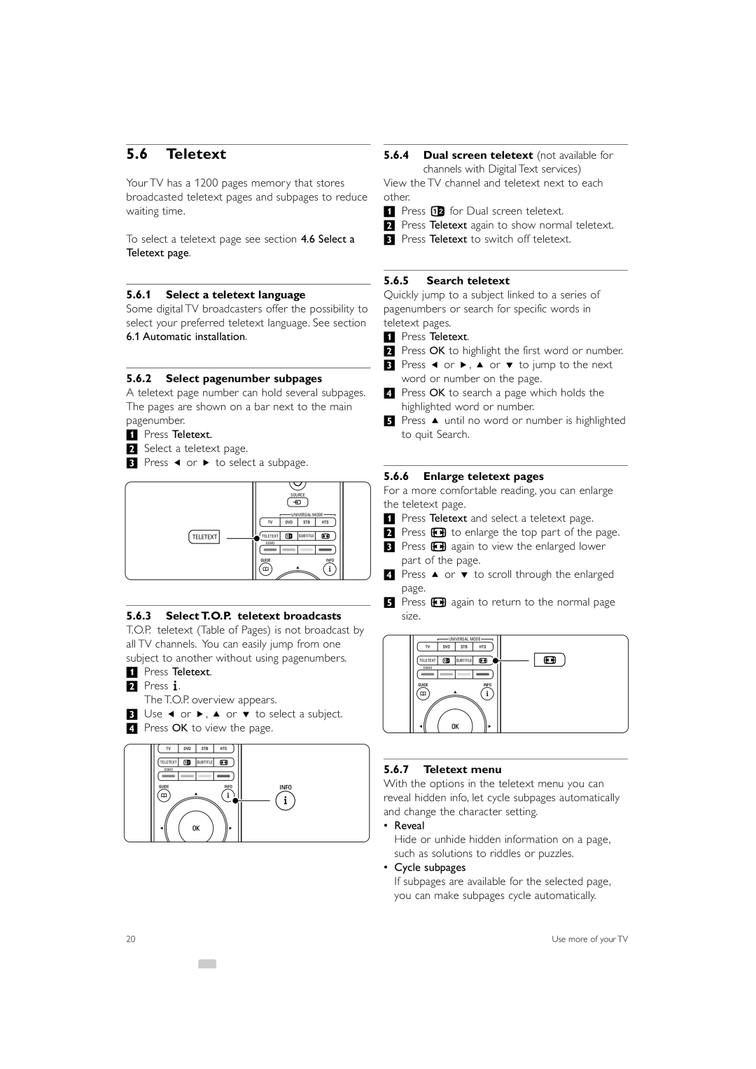 Philips 32PFL9603 manual Teletext 