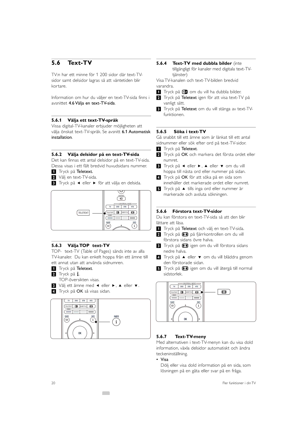 Philips 32PFL9613 manual Text-TV 