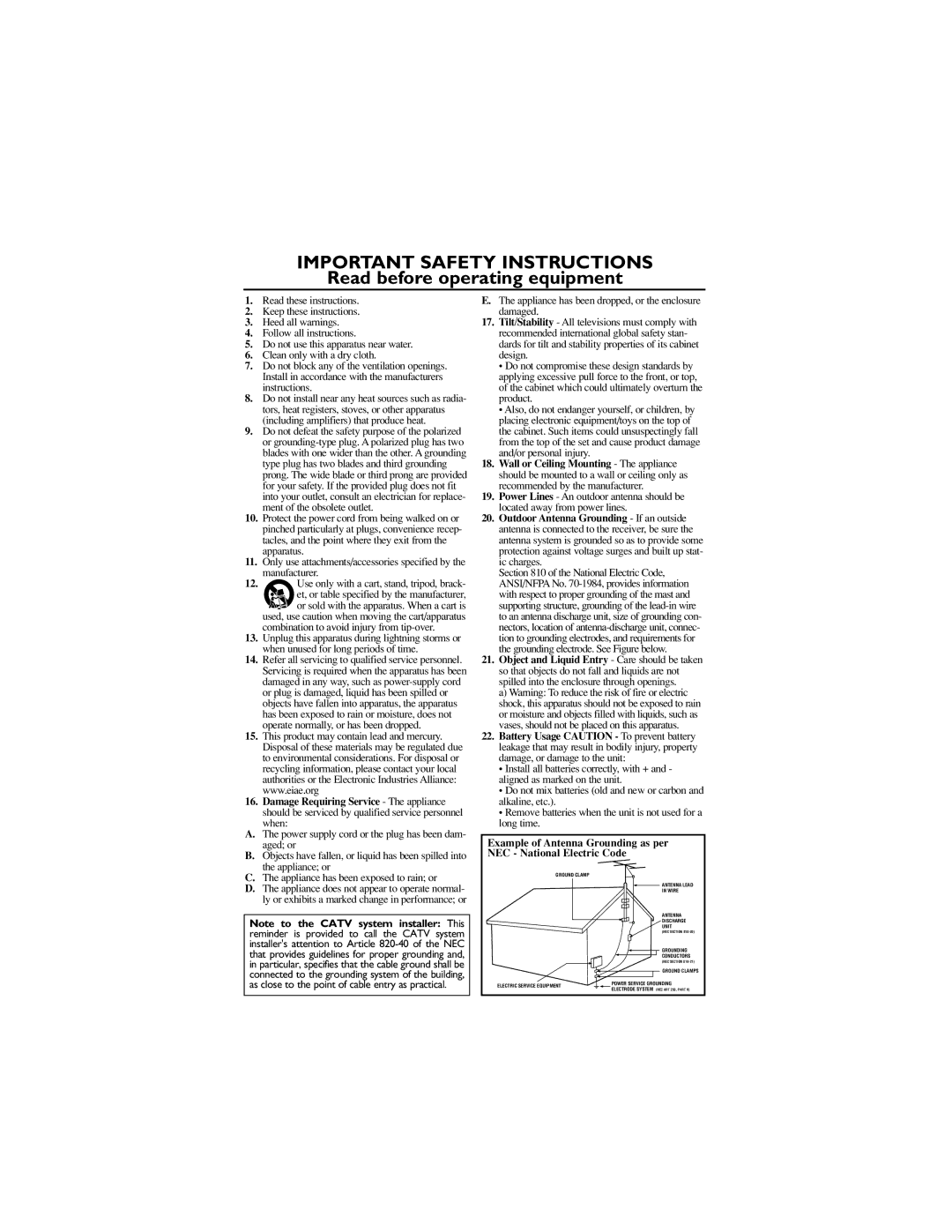 Philips 32PT6441/37, 30PW6341/37, 26PW6341/37 user manual Important Safety Instructions 