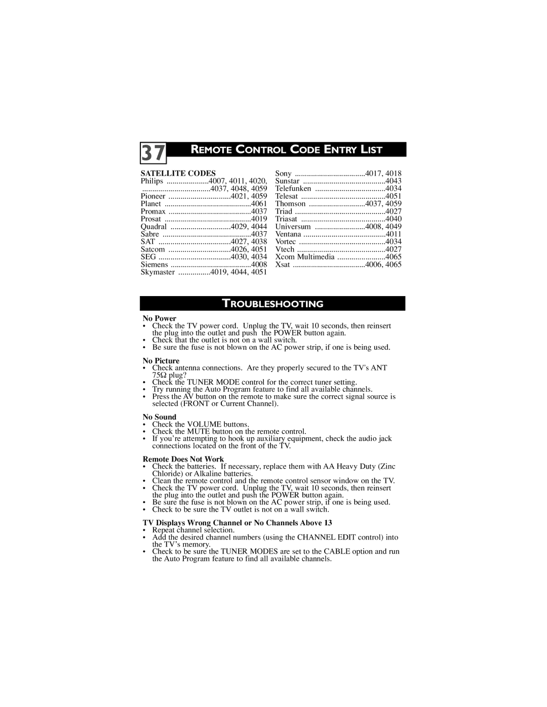 Philips 26PW6341/37, 32PT6441/37, 30PW6341/37 user manual Troubleshooting 