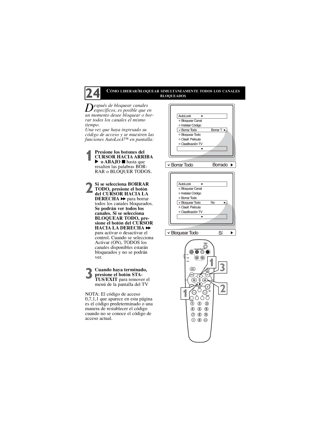 Philips 30PW6341/37, 32PT6441/37, 26PW6341/37 manual Cursor Hacia Arriba 