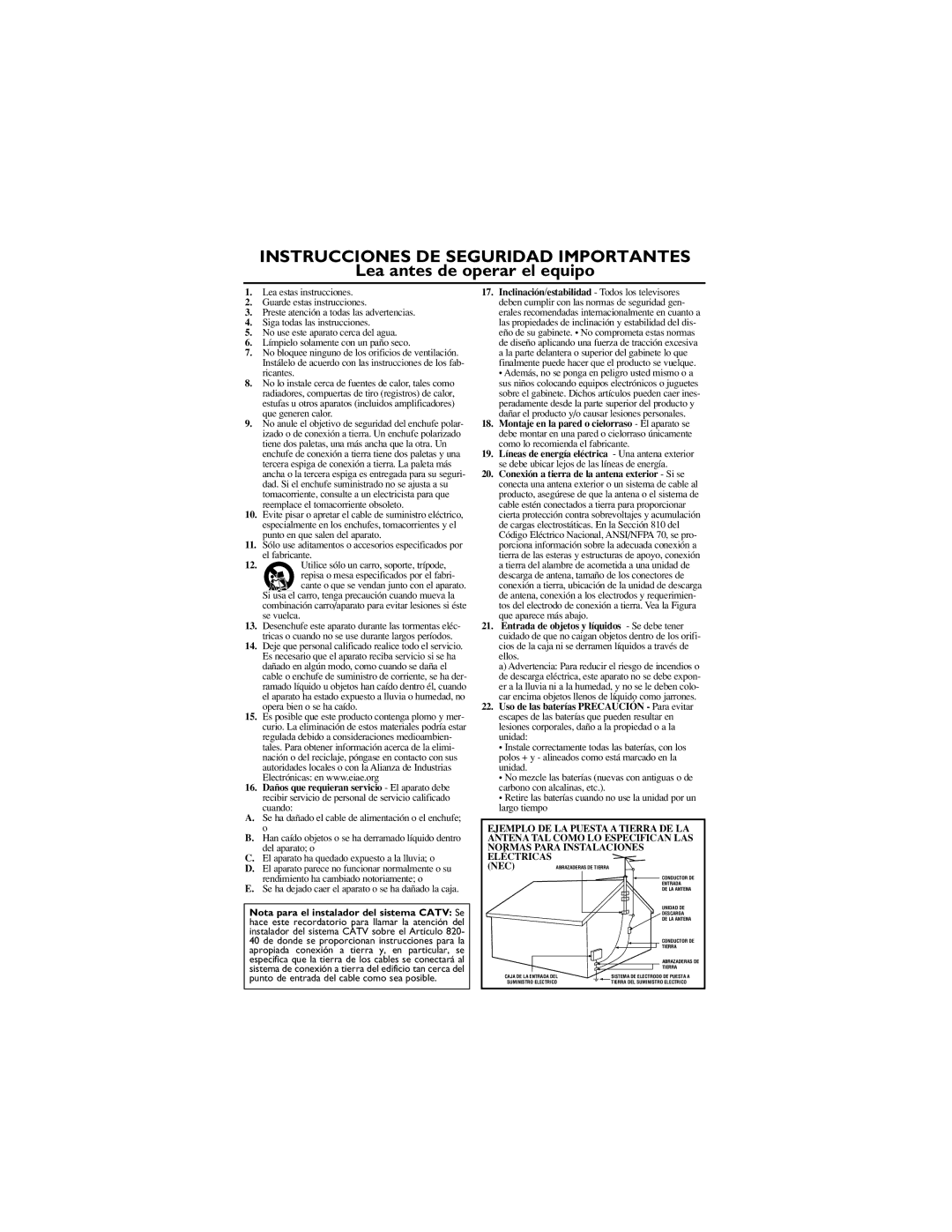 Philips 32PT6441/37, 30PW6341/37, 26PW6341/37 manual Instrucciones DE Seguridad Importantes 