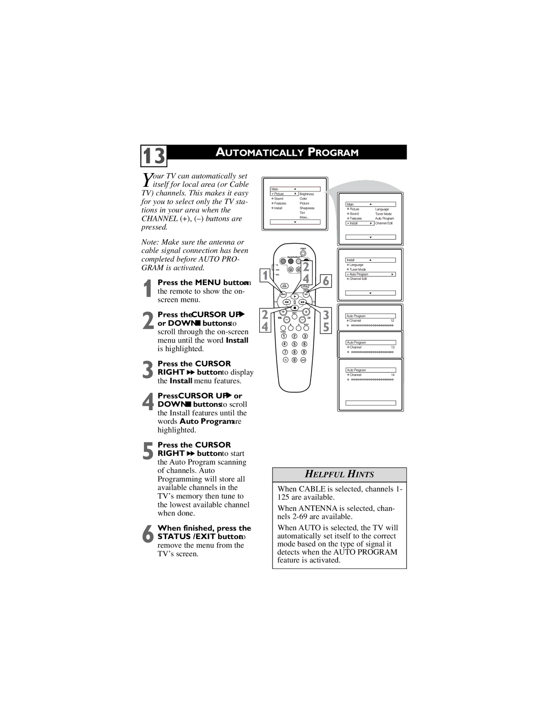 Philips 32PT6442/37 user manual Automatically Program 