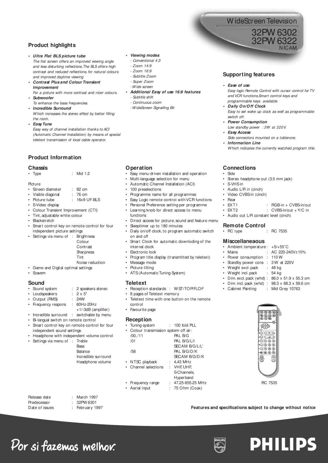 Philips manual 32PW6302 32PW6322 