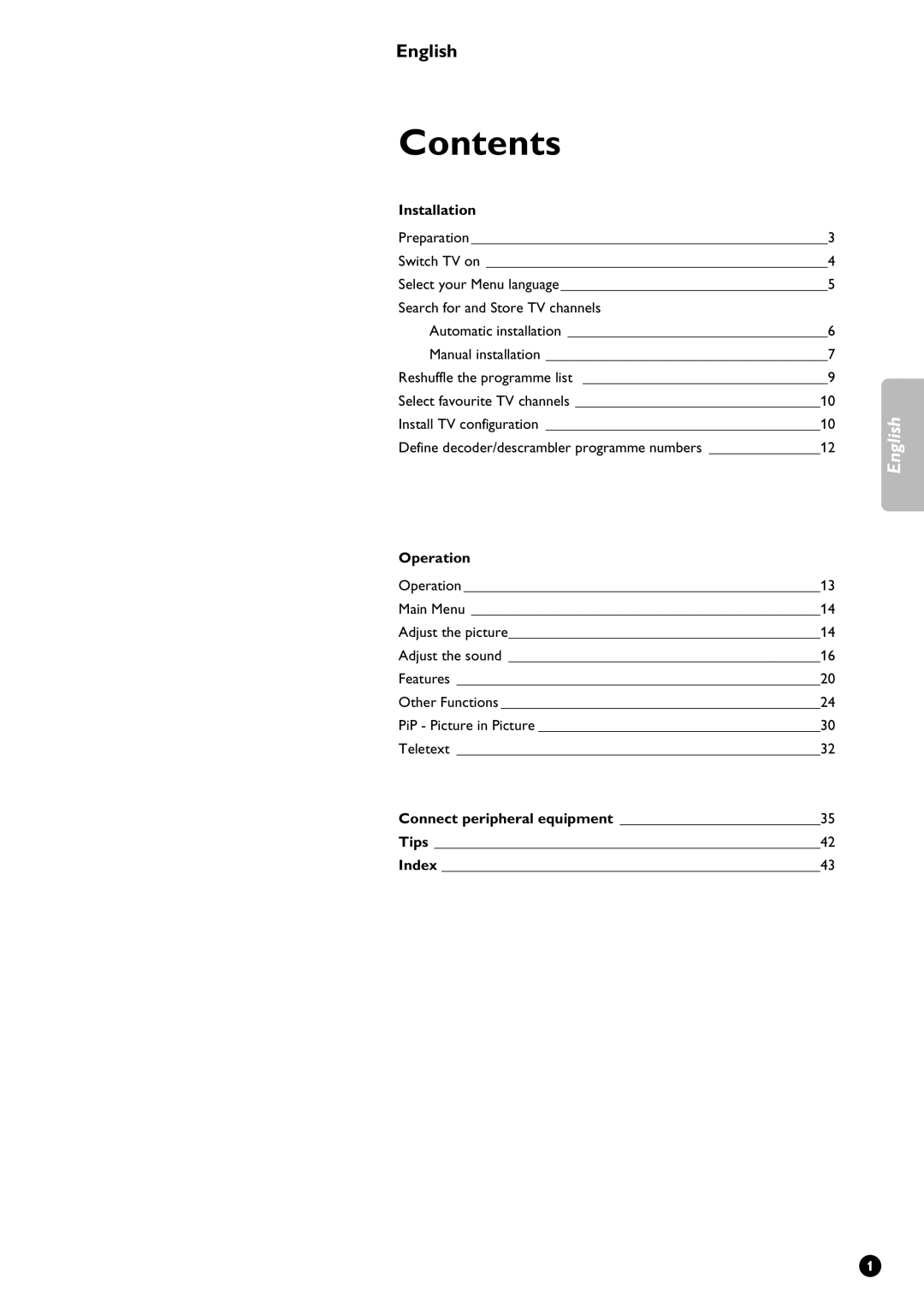 Philips 32PW9631/12 manual Contents 