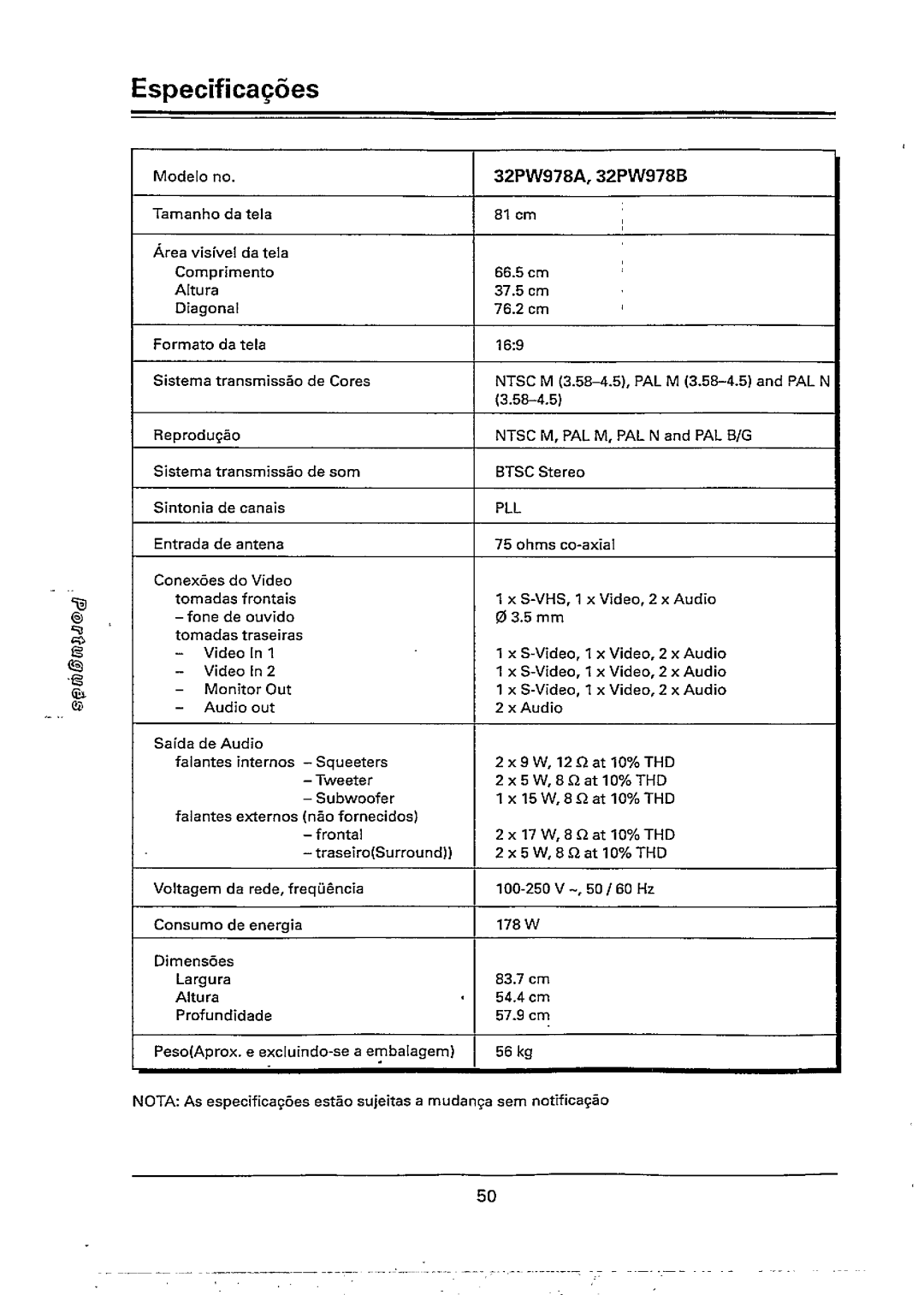 Philips 32PW978A, 32PW978B manual 