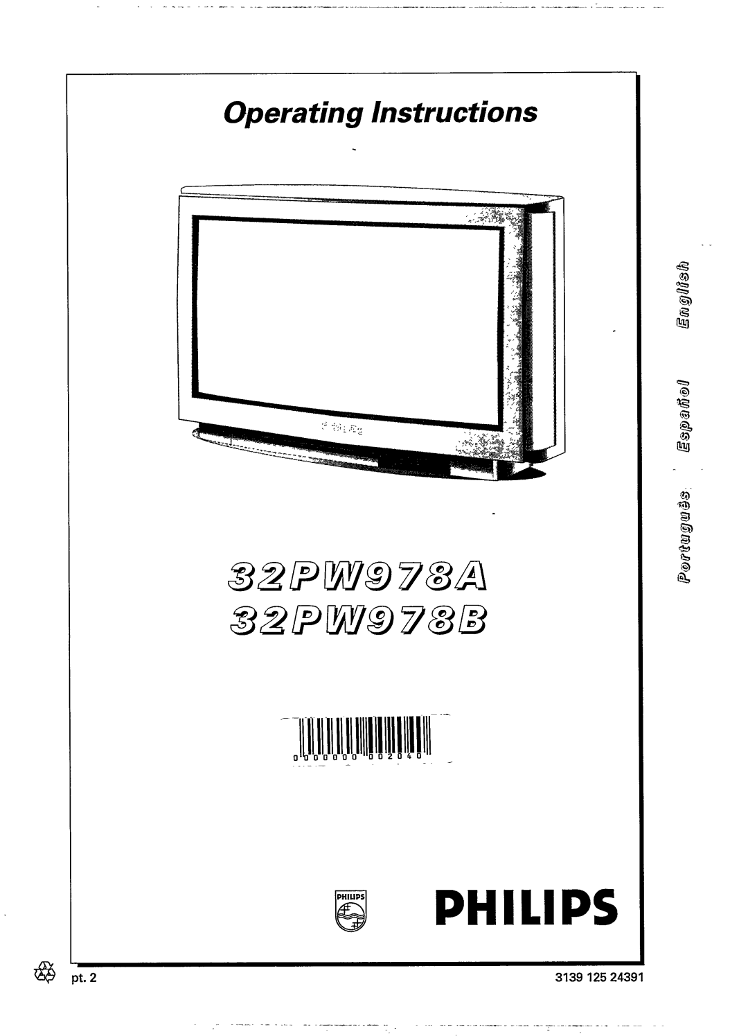 Philips 32PW978B, 32PW978A manual 