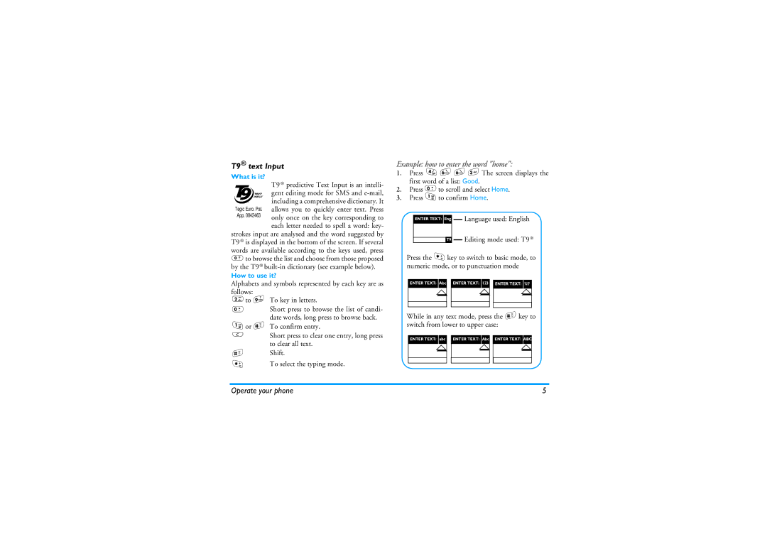 Philips 330 manual Example how to enter the word home 