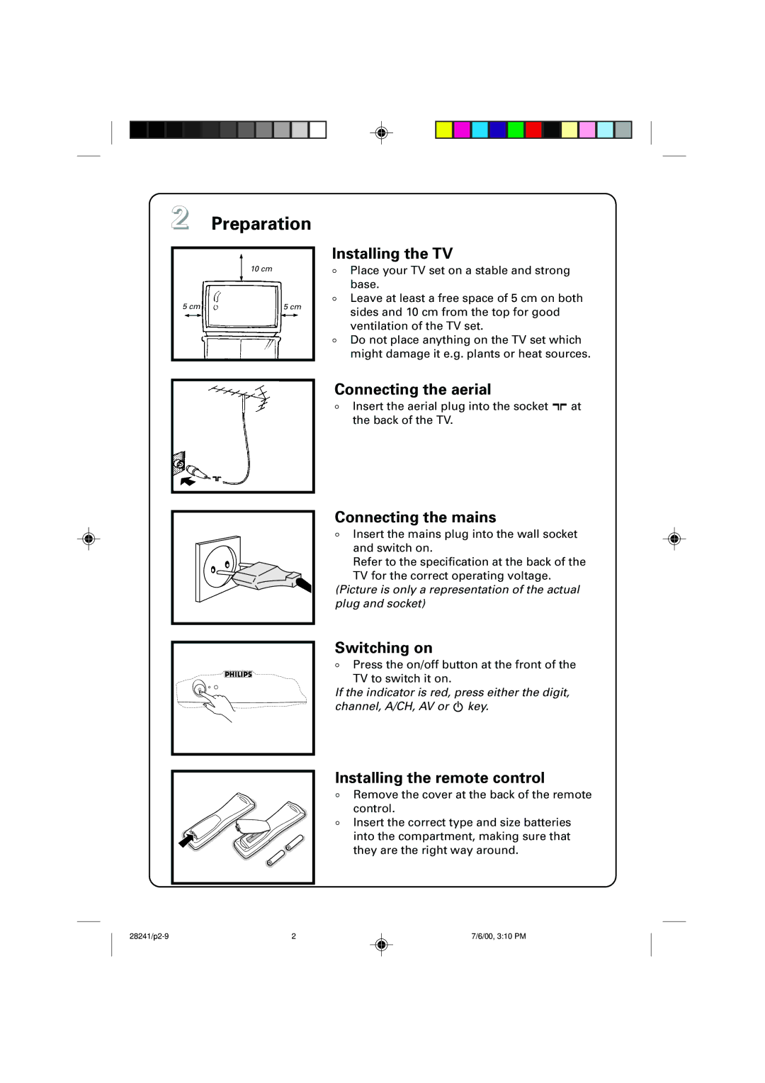 Philips 34PT4822/71R manual Preparation 