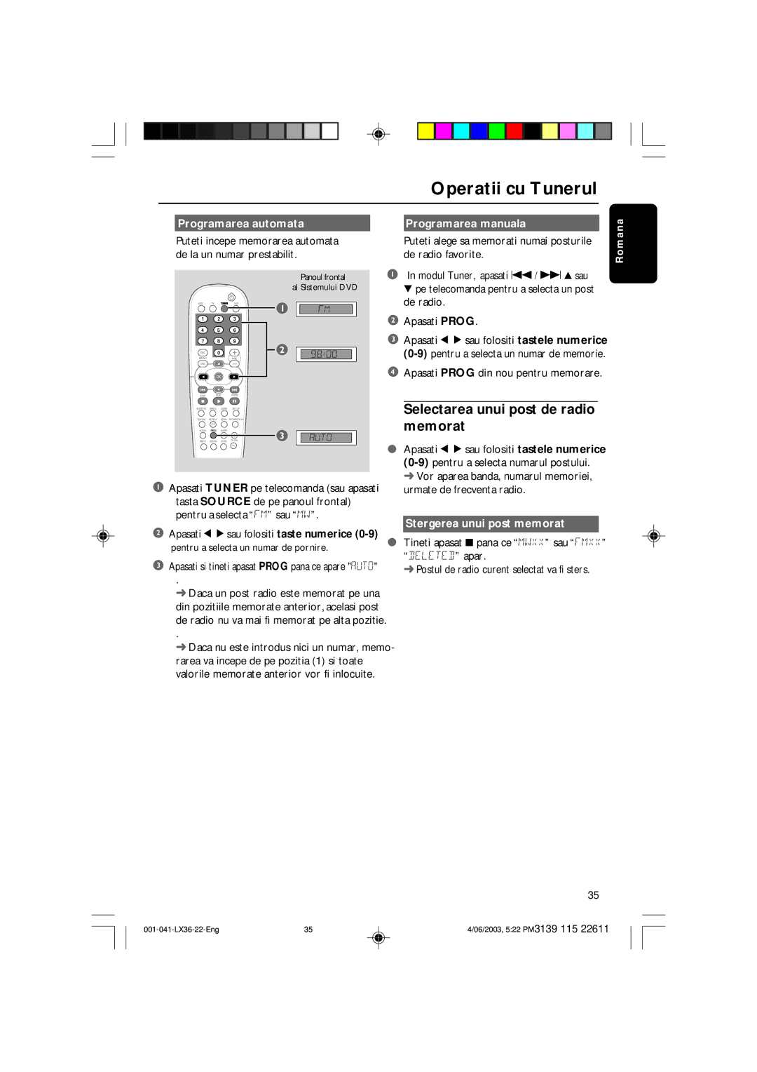 Philips 3600D manual Programarea automata 