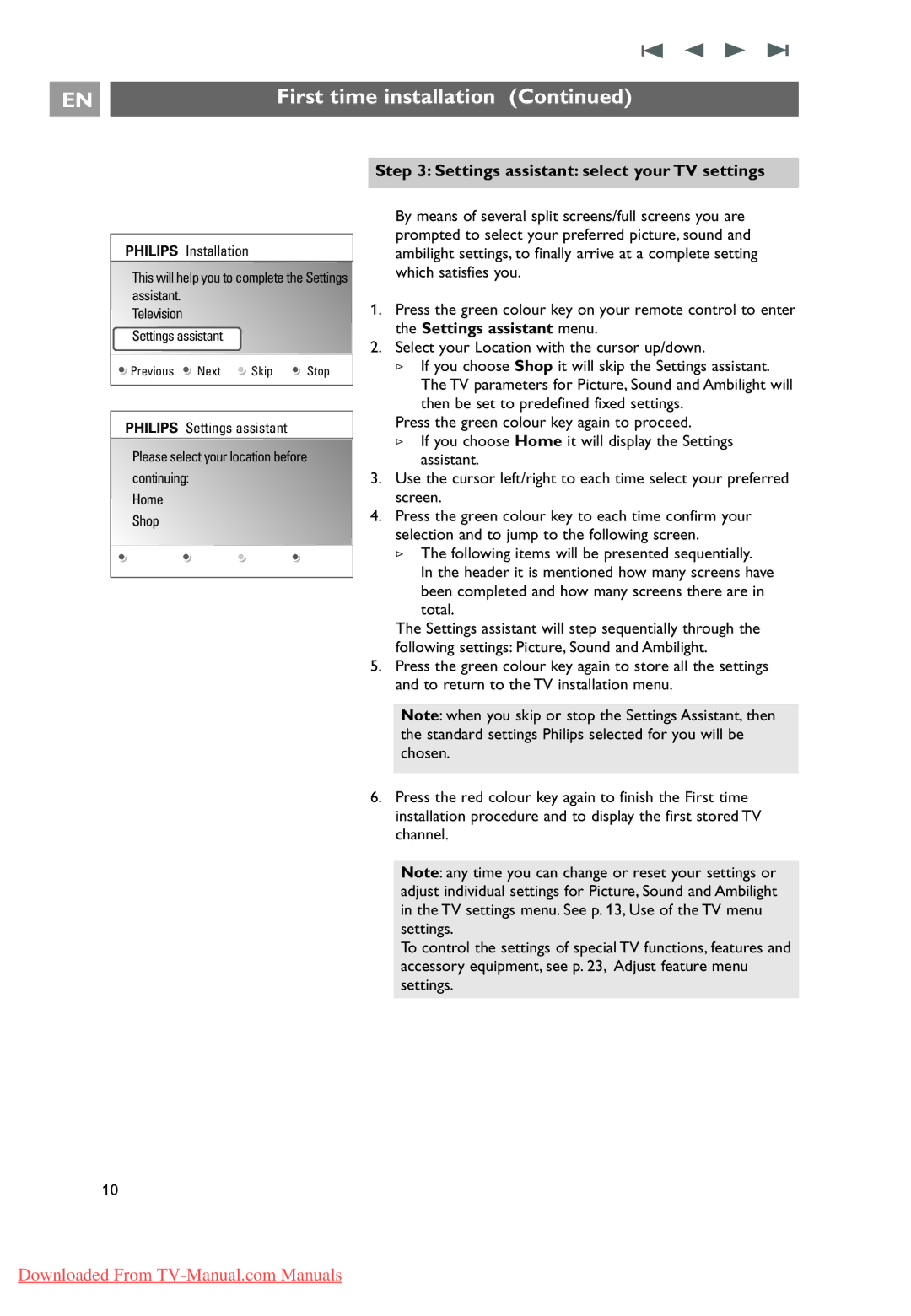 Philips 37-42-50PF9631D, 10 42PF9641D/10 user manual Settings assistant select your TV settings 