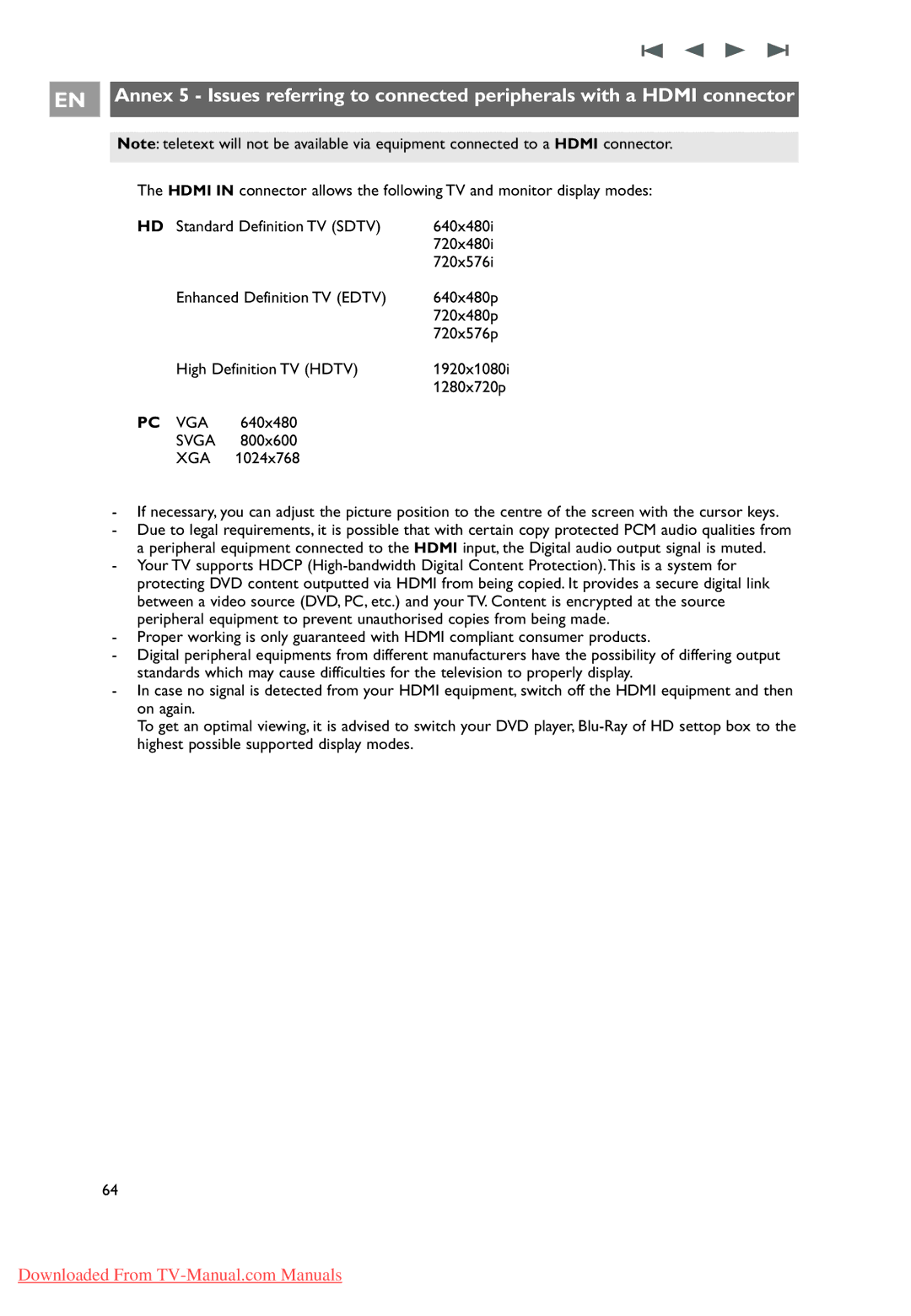 Philips 37-42-50PF9631D, 10 42PF9641D/10 user manual Pc Vga 