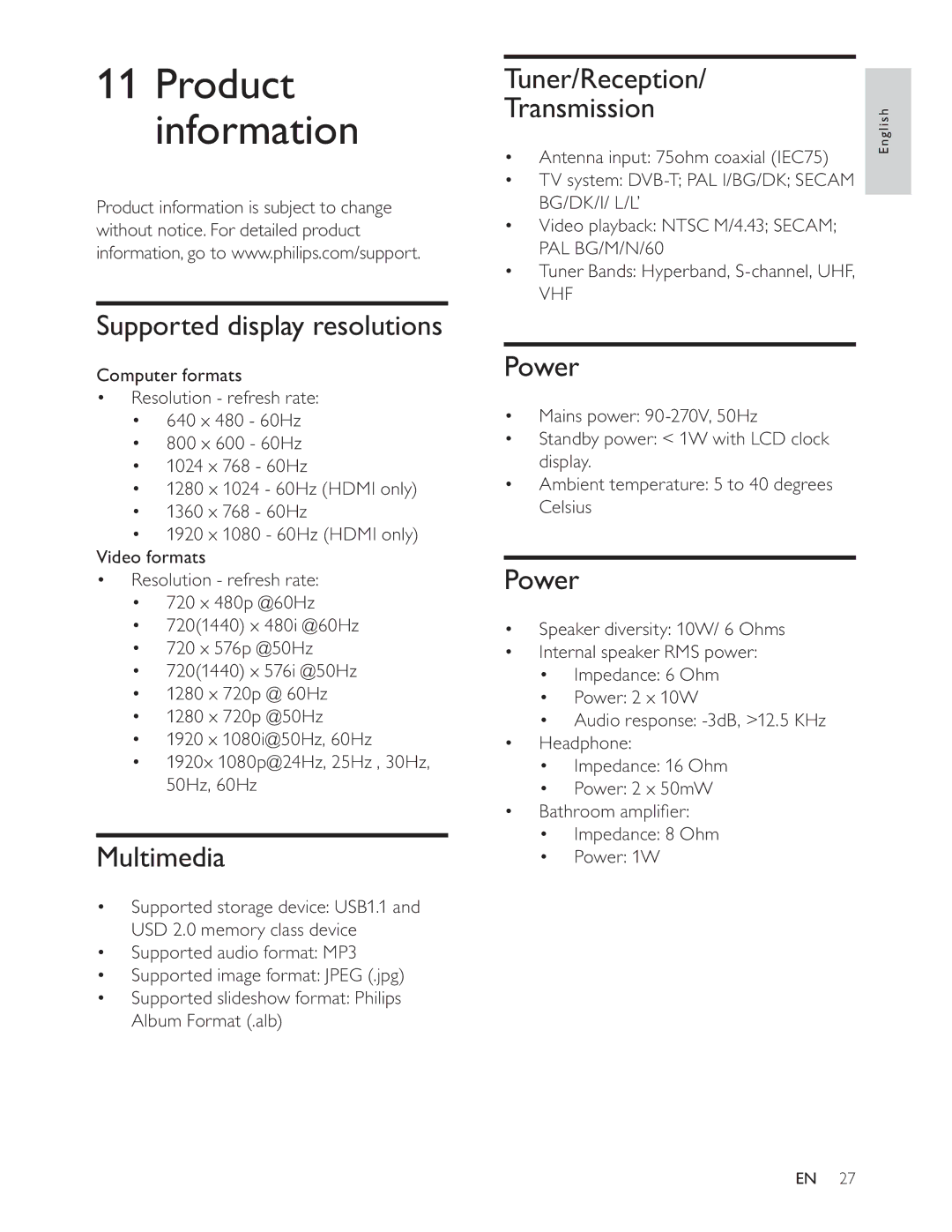 Philips 37HFL5880D/10 manual 