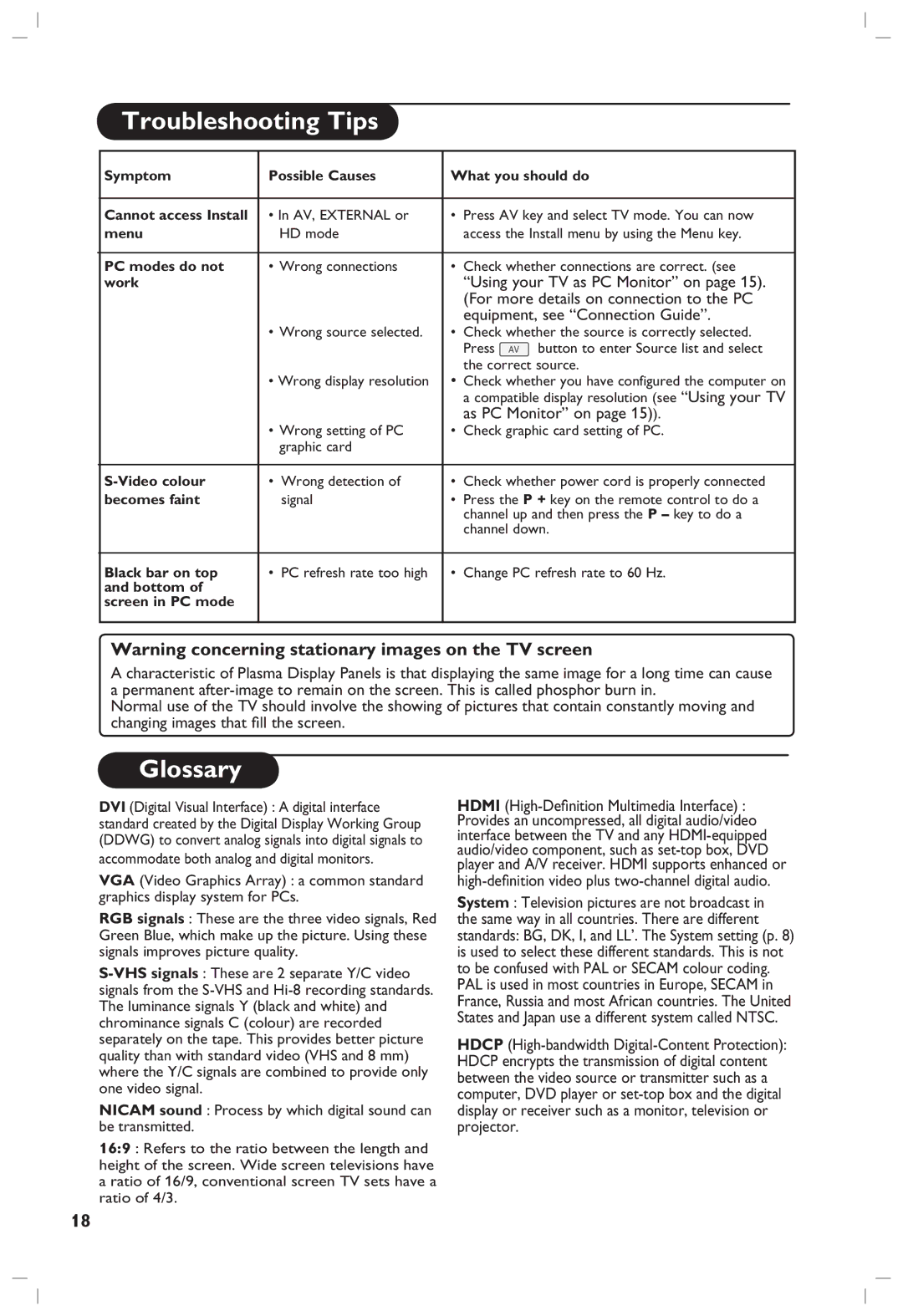 Philips 42PF5321, 37PF5321, 42PF5331 manual Glossary 