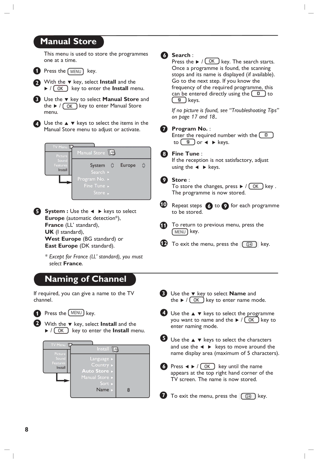 Philips 37PF5321, 42PF5321, 42PF5331 manual Manual Store, Naming of Channel 