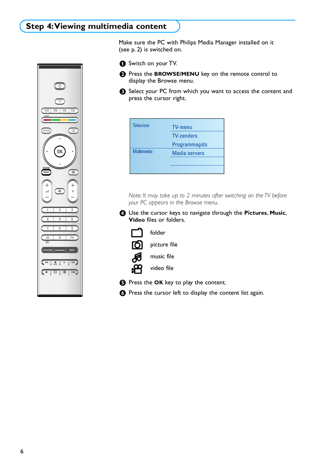 Philips 37PF9730/10 instruction manual Viewing multimedia content 