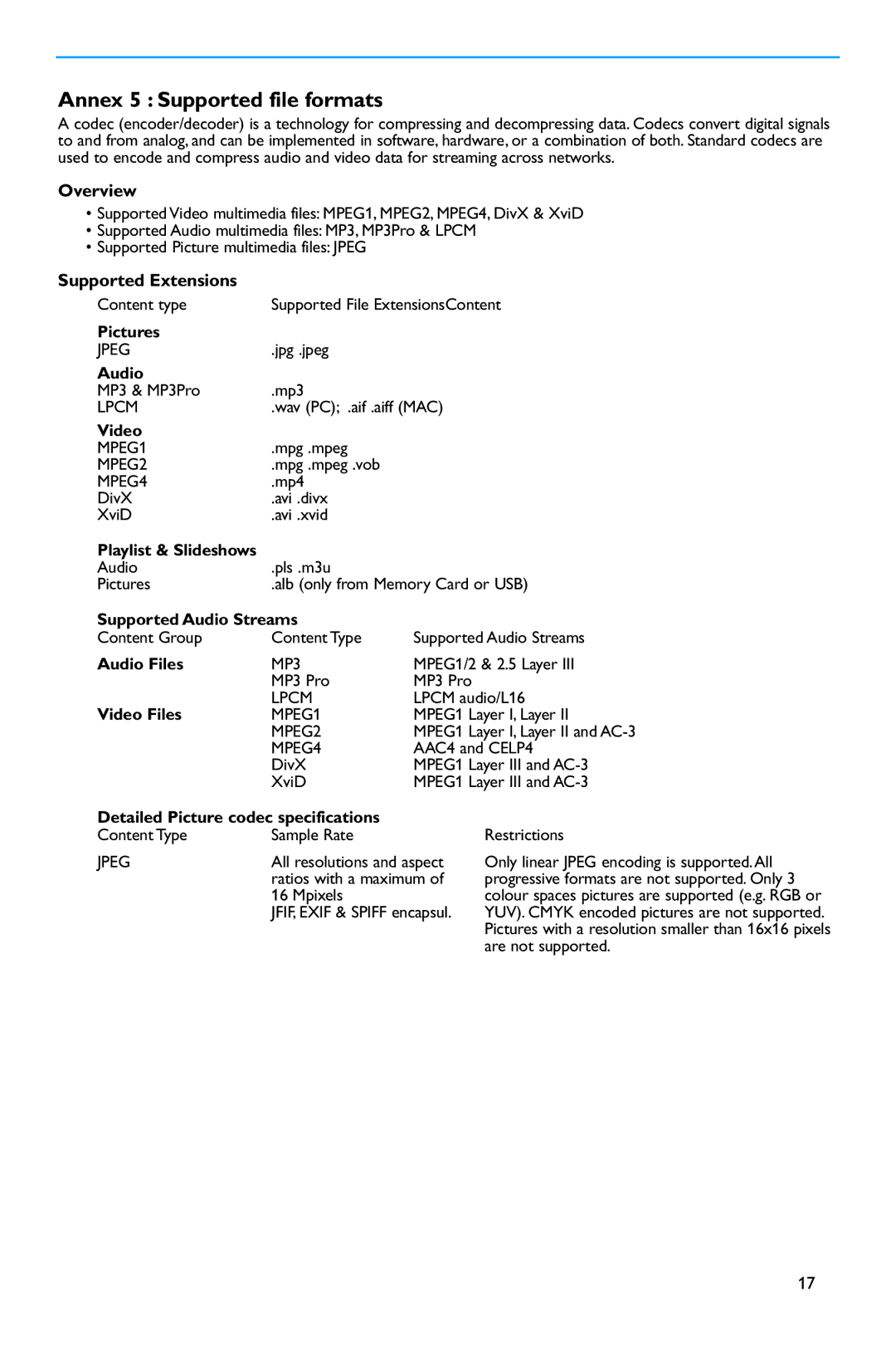 Philips 37PF9730/10 instruction manual Overview, Supported Extensions 