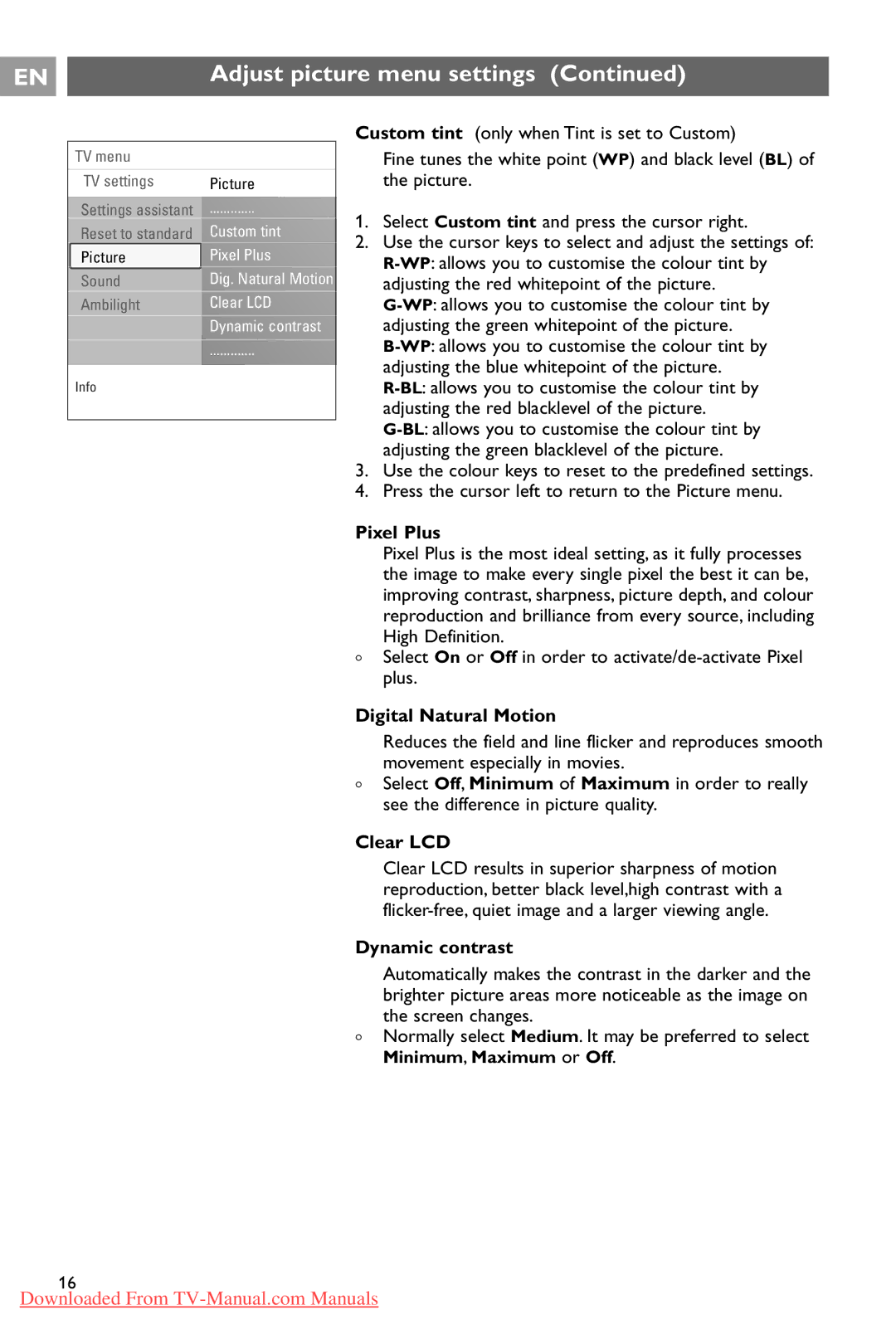 Philips 37PF9731/69 instruction manual Pixel Plus, Digital Natural Motion, Clear LCD, Dynamic contrast 