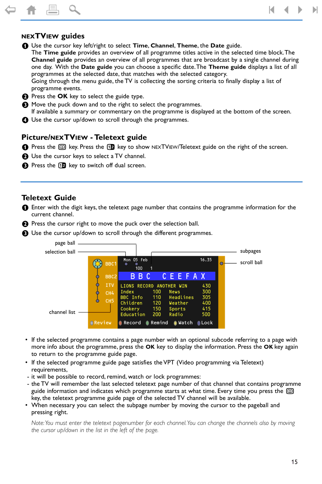 Philips 37PF9975 manual Nextview guides, Picture/NEXTVIEW Teletext guide, Teletext Guide 