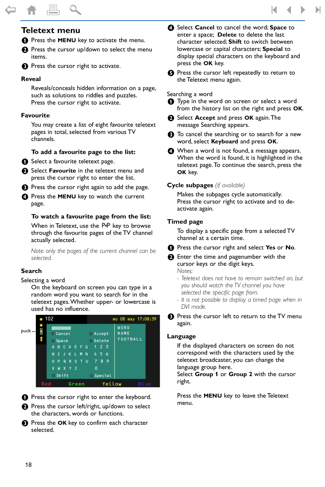 Philips 37PF9975 manual Teletext menu 