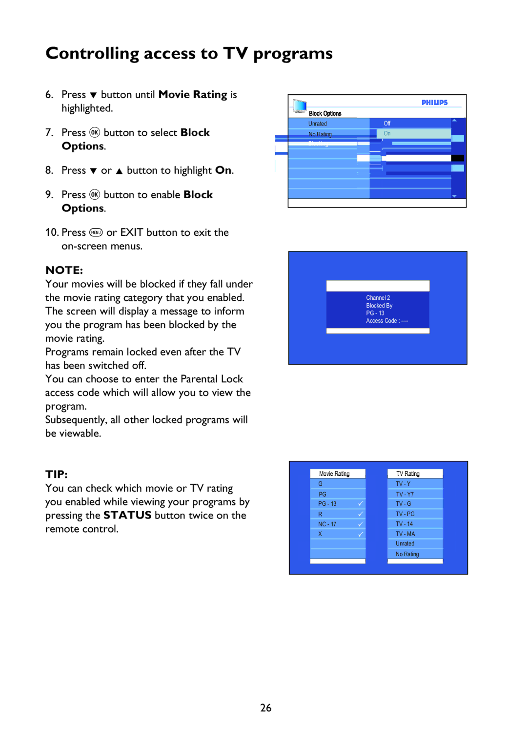 Philips 37PFL7342 user manual Tv Pg 