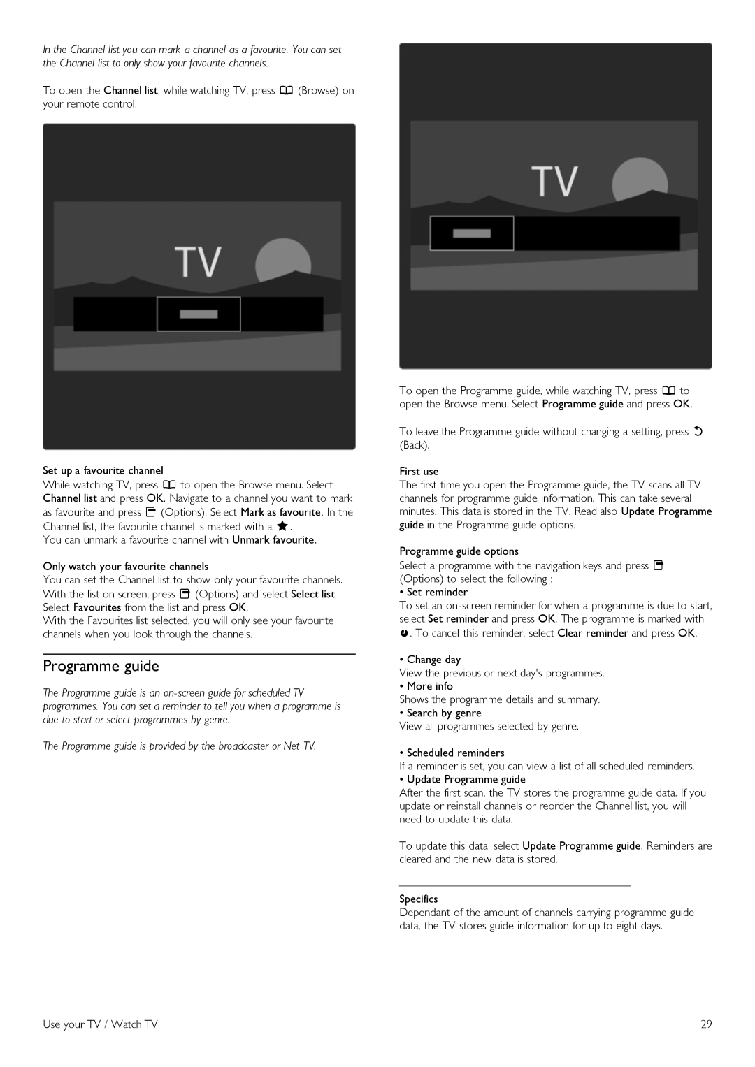 Philips 46PFL860SH, 37PFL860SH, 32PFL860sH, 52PFL860SH, 40PFL860SH manual Programme guide 