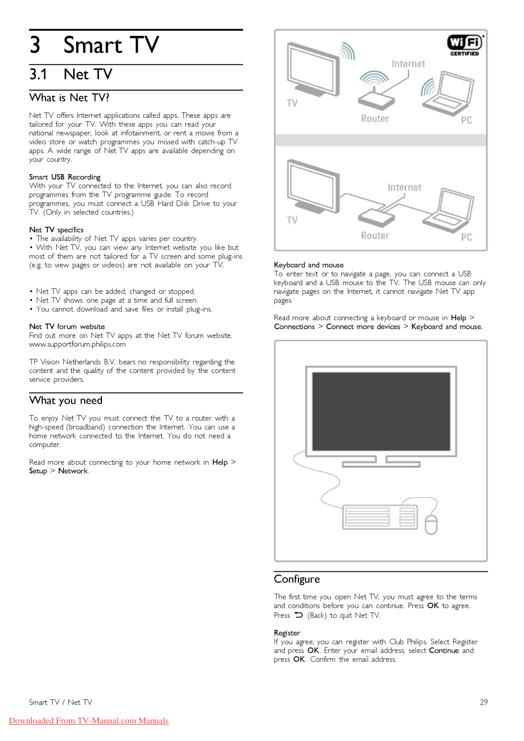 Philips 46PFL9606, 37PFL9606, 32PFL9606, 52PFL9606, 40PFL9606 manual Smart TV, What is Net TV?, Configure 