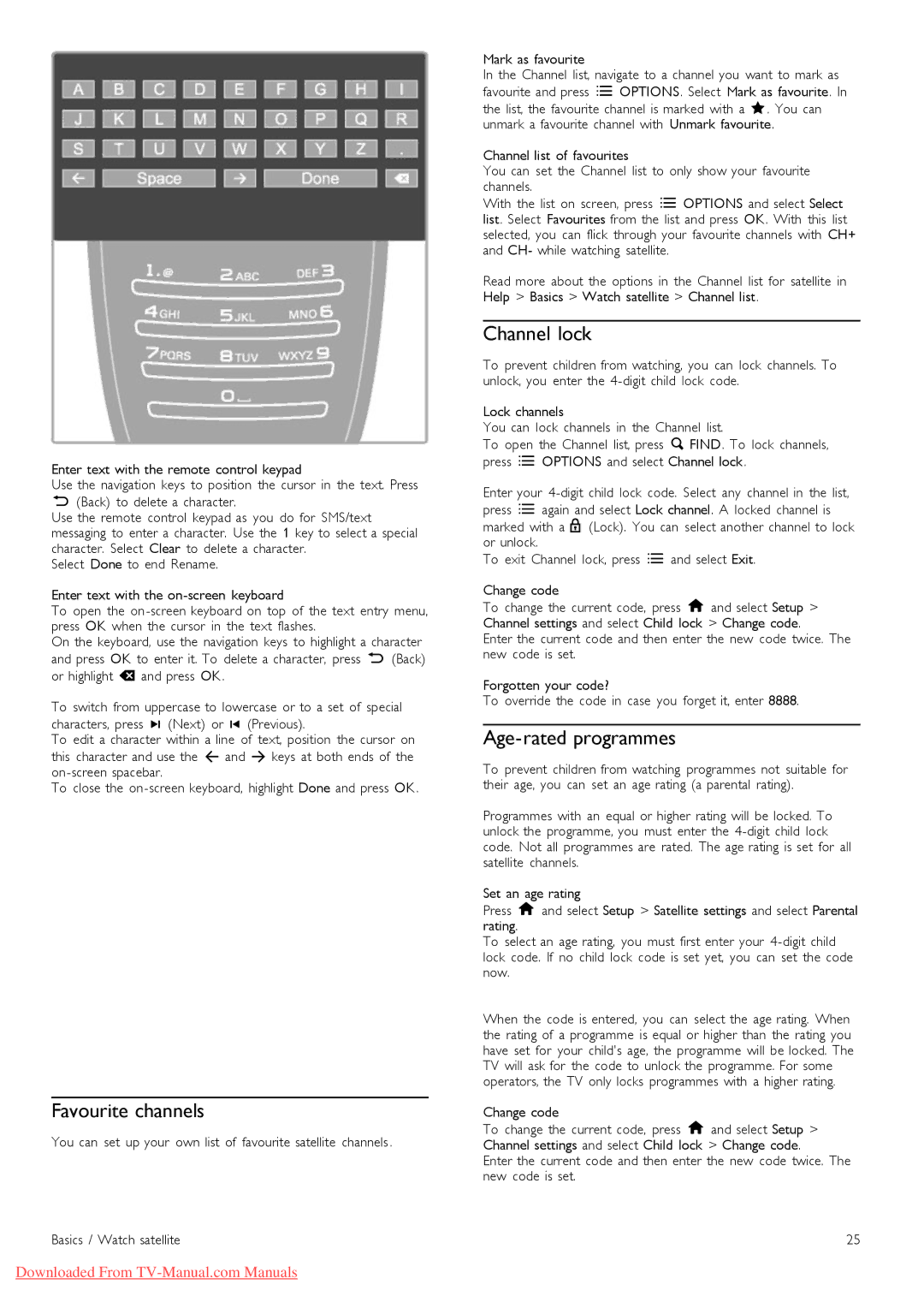 Philips 37PFL9606, 32PFL9606, 52PFL9606, 40PFL9606, 46PFL9706 manual Channel lock, Age-rated programmes 