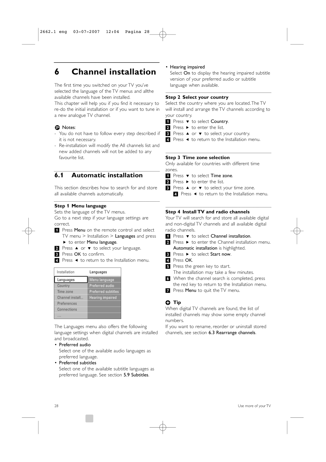 Philips 37PFL9642D/19 manual Channel installation, Automatic installation 